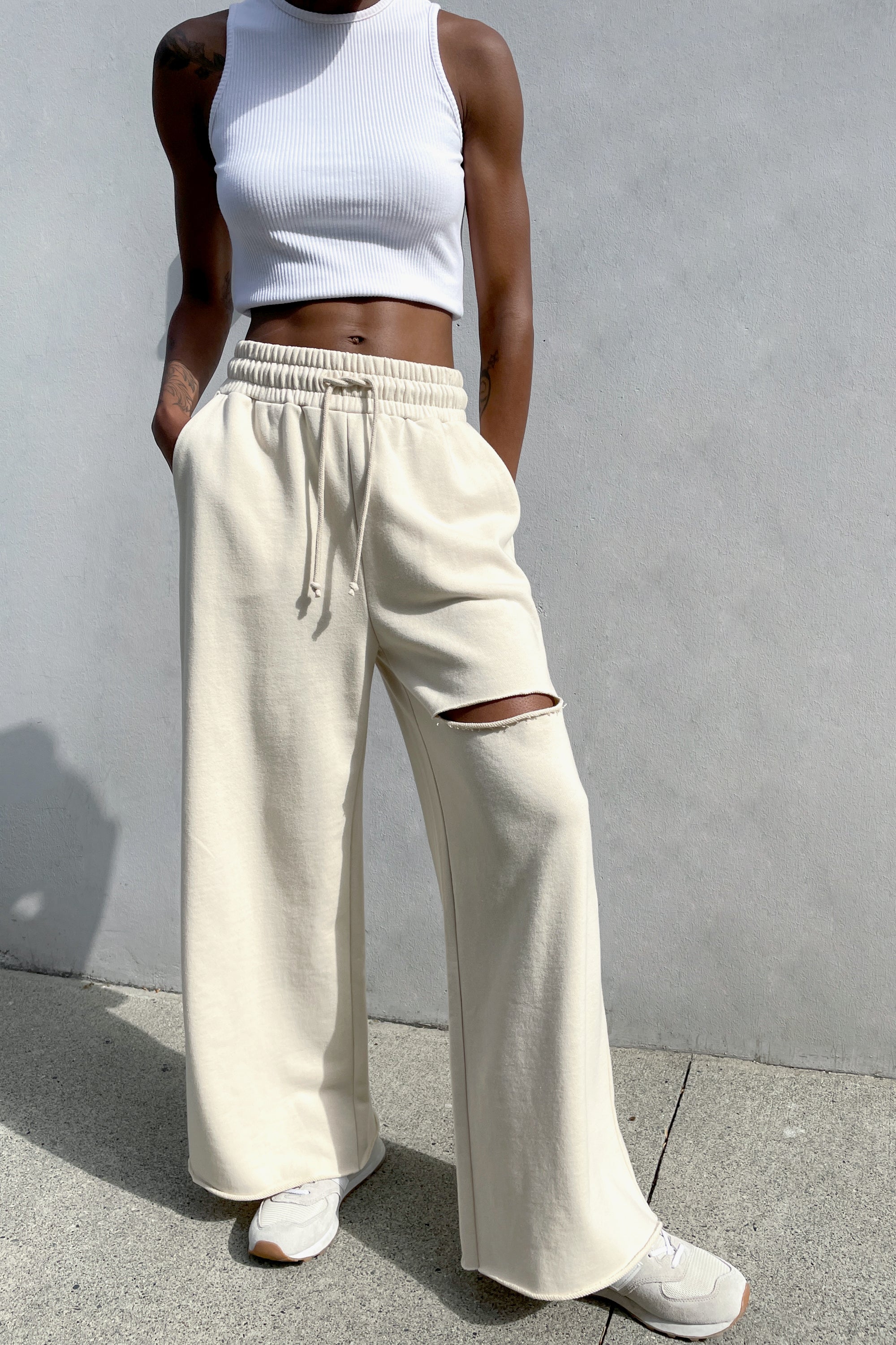 RIPPED WIDE LEG PANT Buy Sale Online