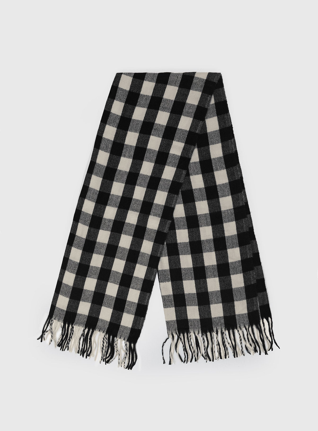 Closed Eyes Scarf Black / White Check Sale New