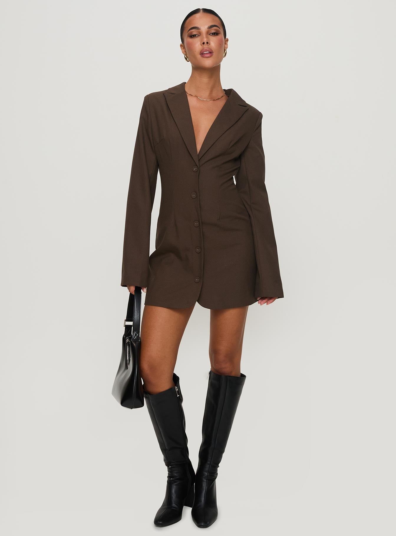 Dianah Blazer Mini Dress Brown Buy Cheap Authentic