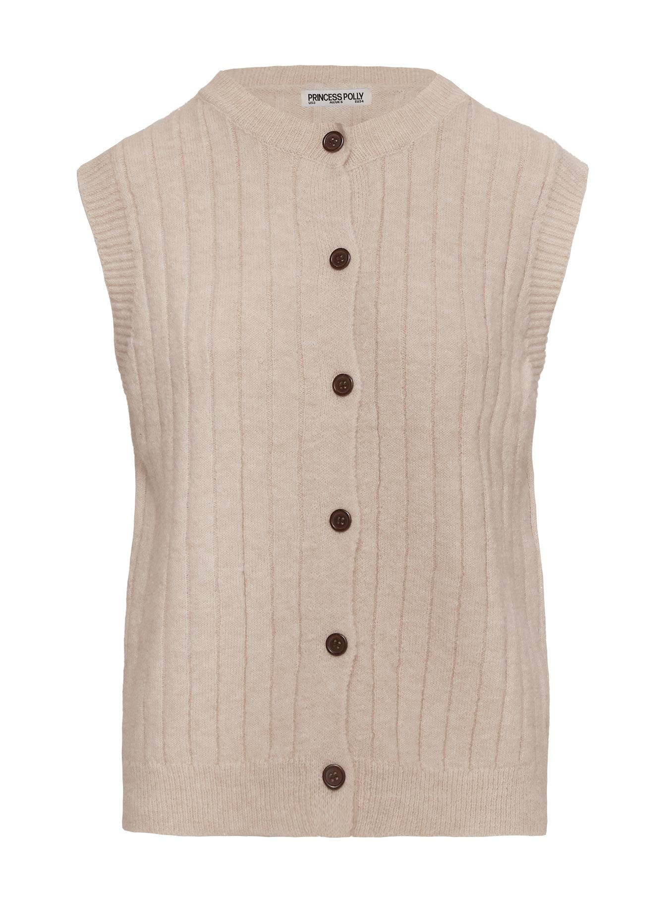 Brookvale Button Up Knit Vest Beige Recommend Cheap Pice