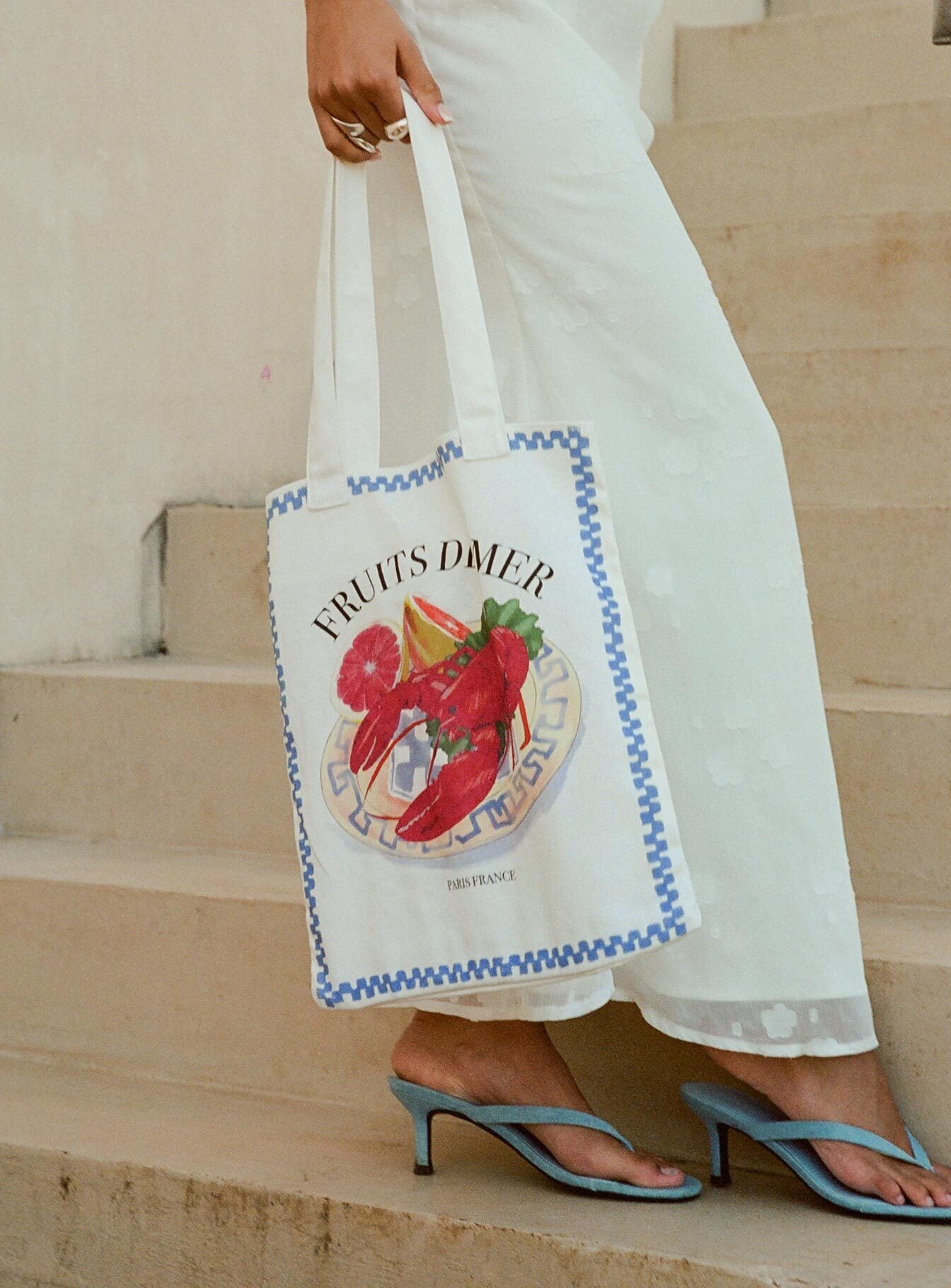 Lobster Larry Tote Bag White Outlet Factory Outlet