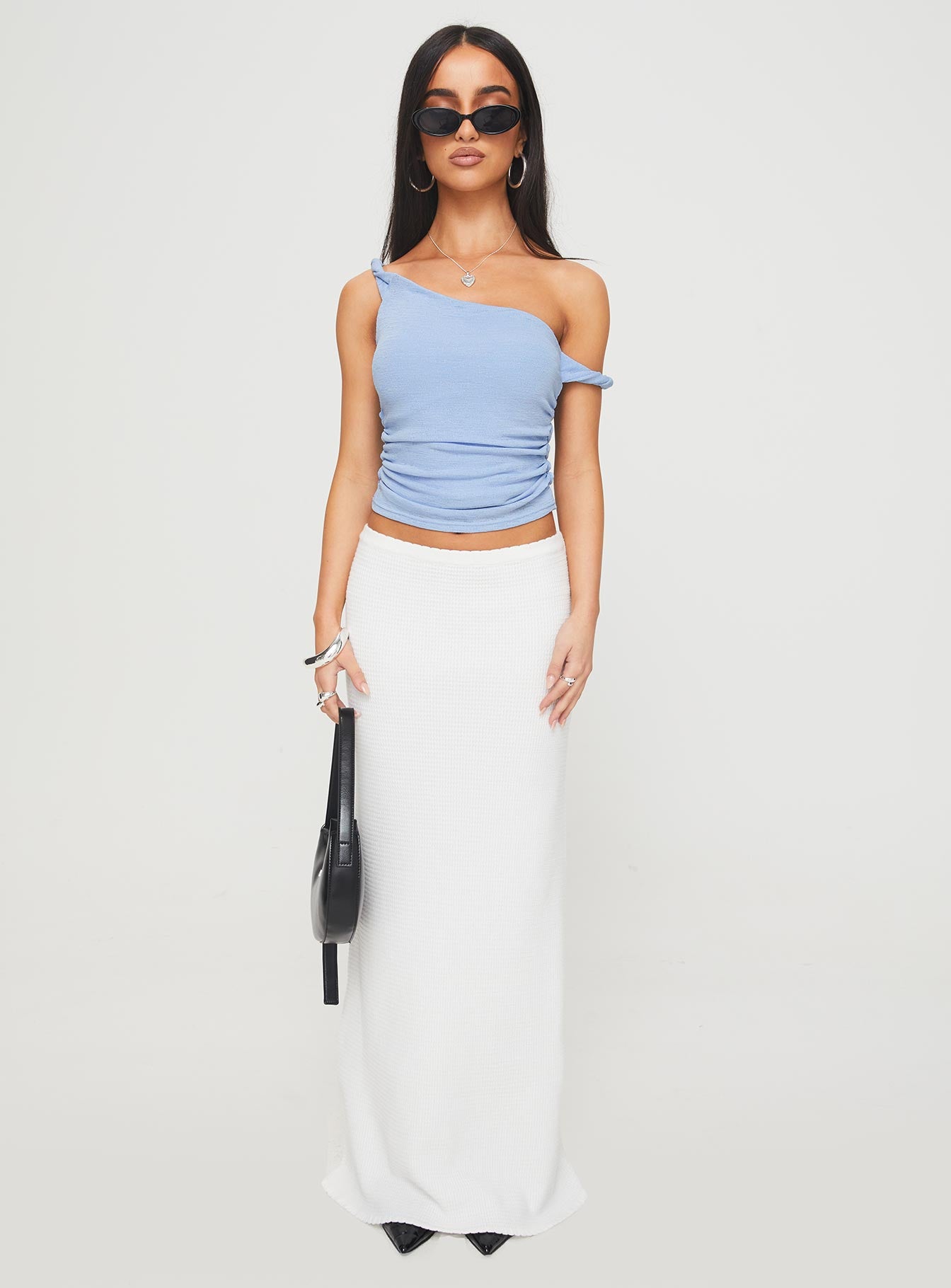 Messenger One Shoulder Top Blue Outlet Marketable