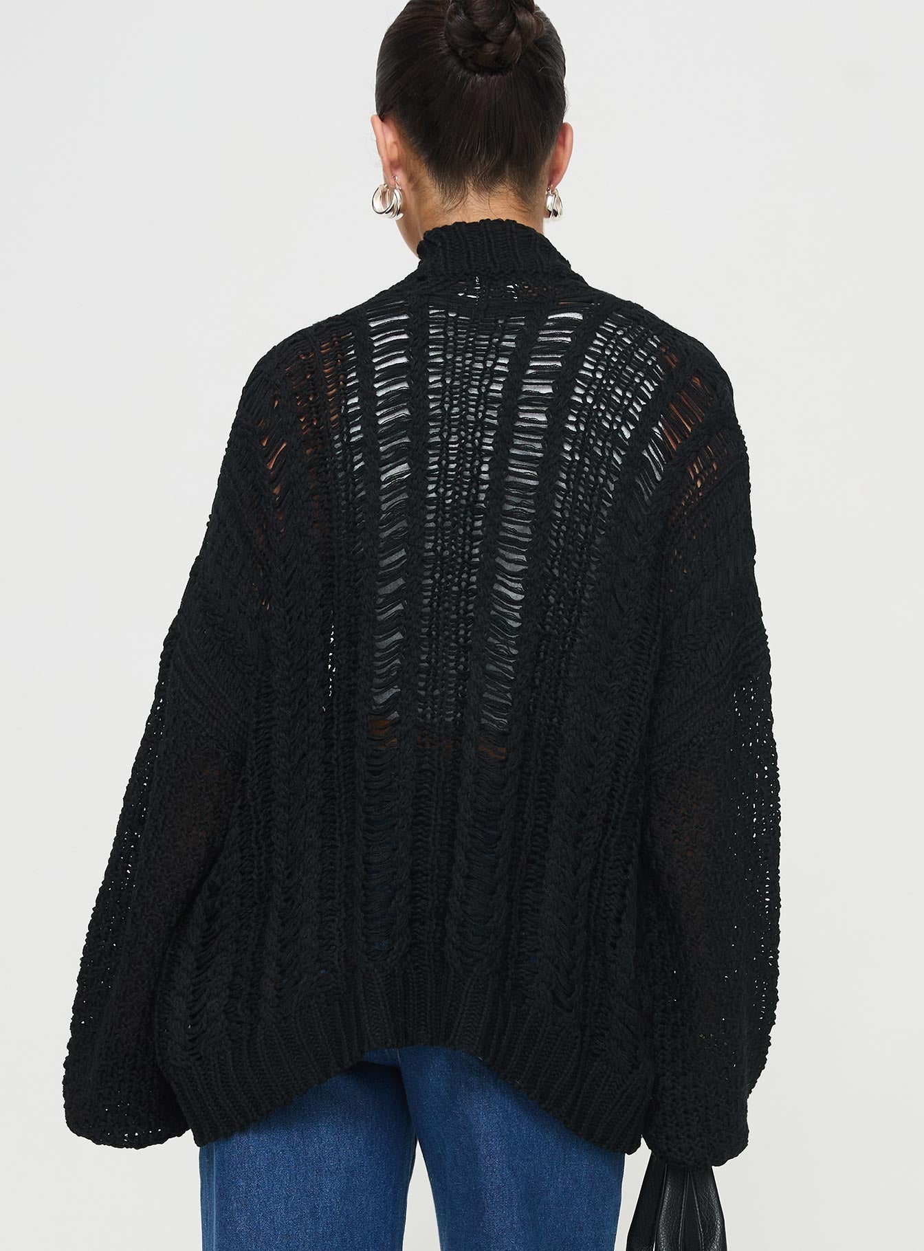 Abner Cable Cardigan Black For Sale Cheap Pice From China