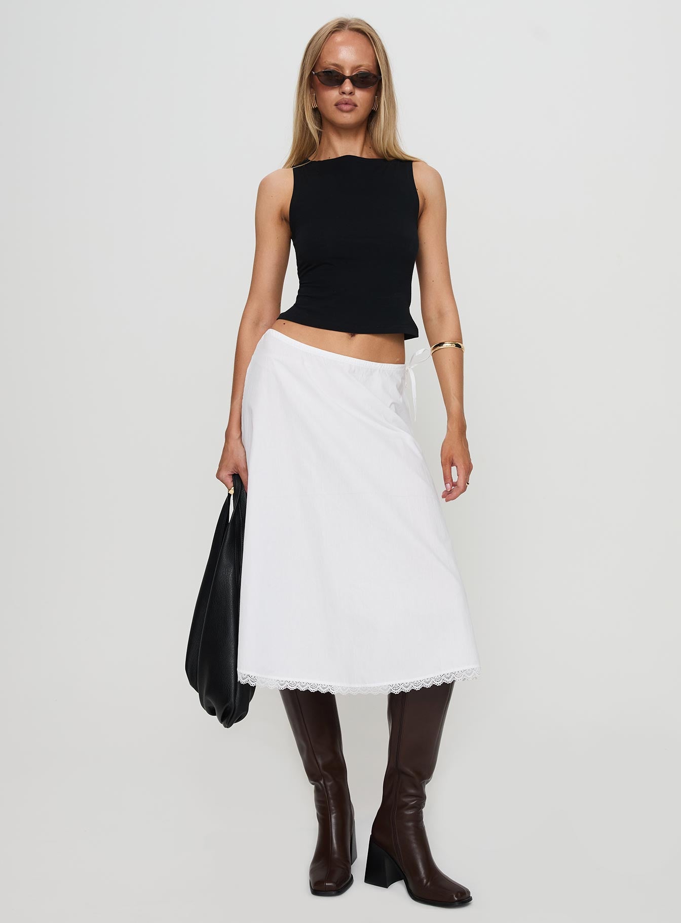 Taka Midi Skirt White Cheap Sale Inexpensive