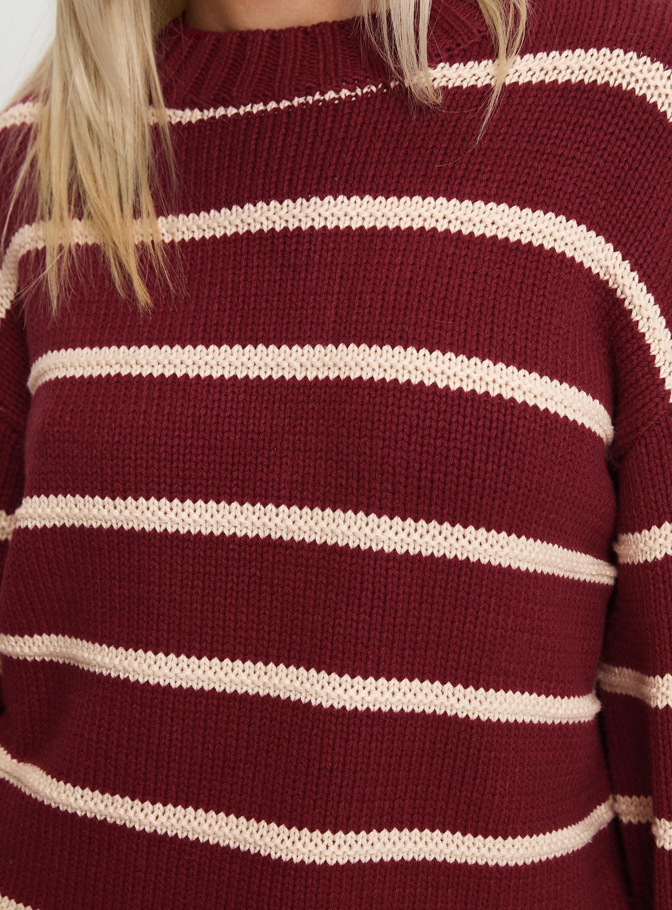 Read Your Mind Knit Sweater Maroon Stripe Outlet Sale Online