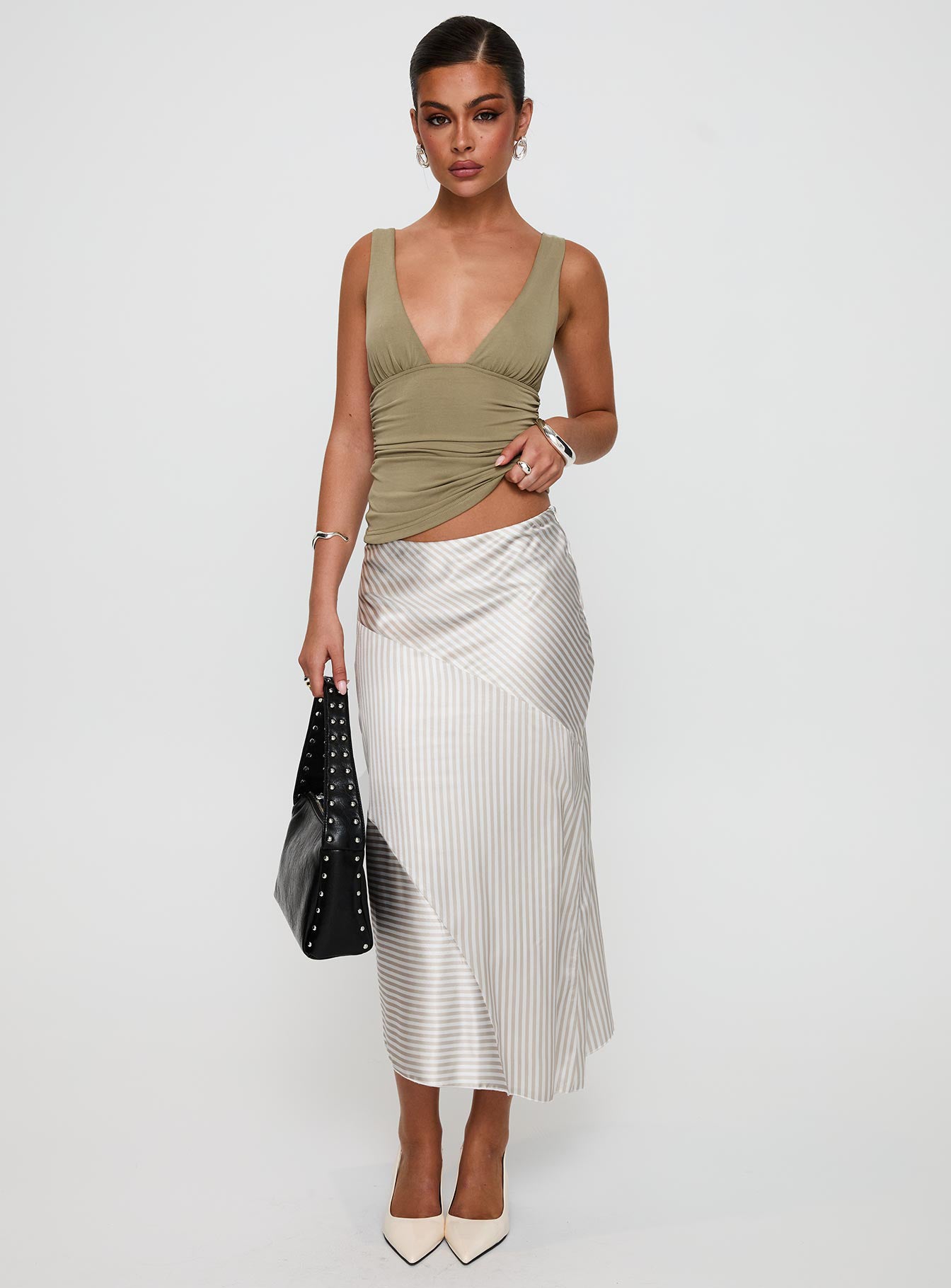 Priscella Asymmetrical Midi Skirt Multi Footlocker Cheap Online