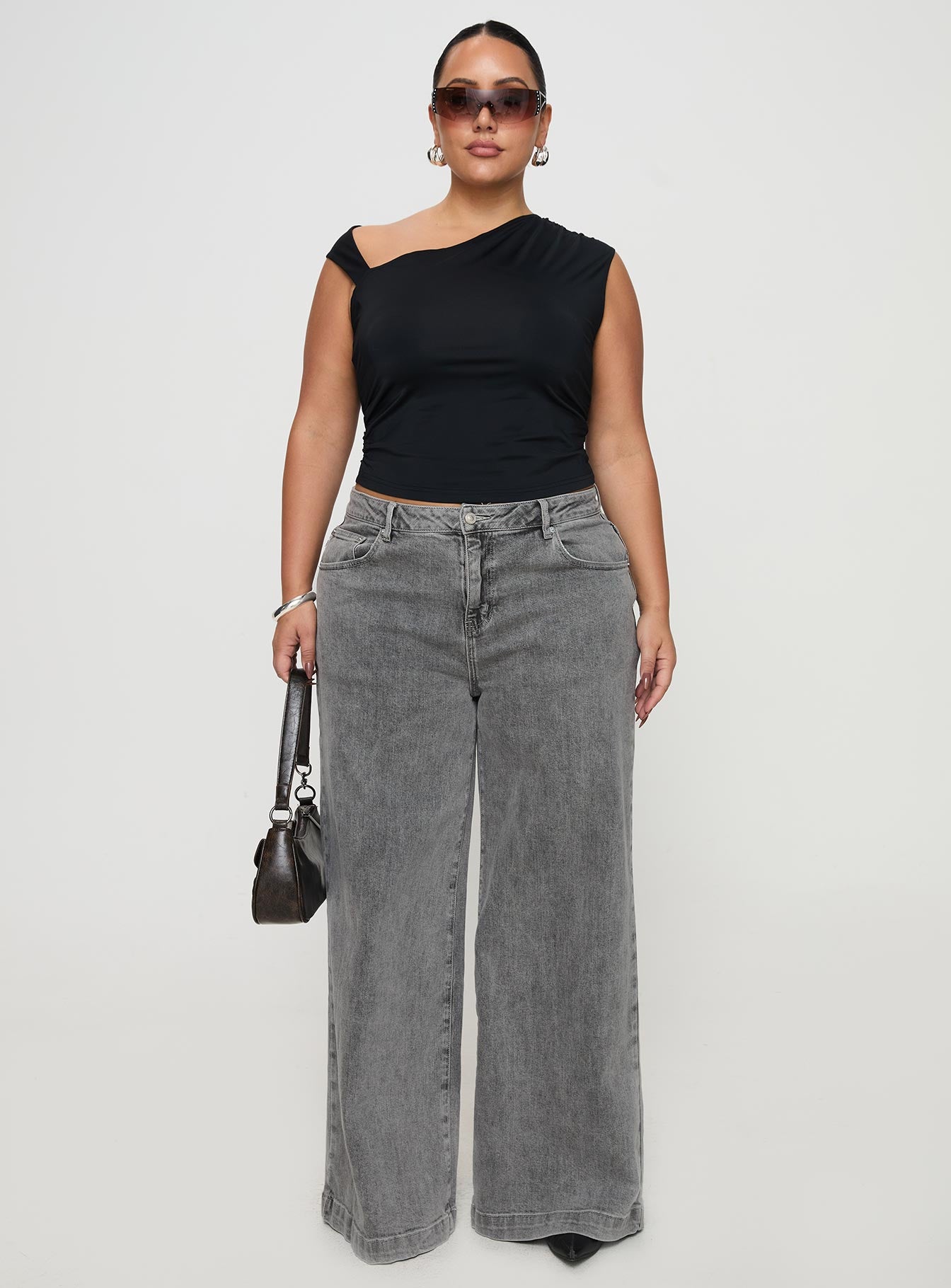 Wolfie High Rise Wide Leg Slouchy Jeans Steel Curve Popular Online