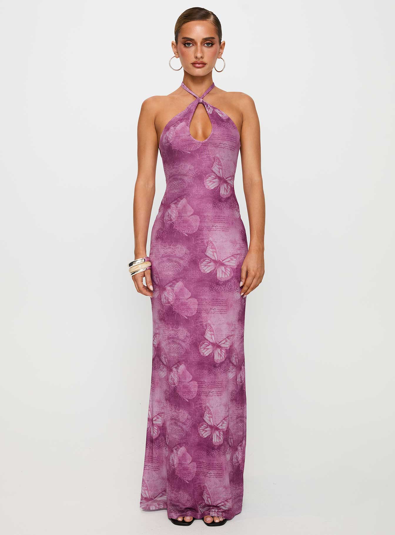 Nathaleia Halter Maxi Dress Purple Free Shipping The Cheapest