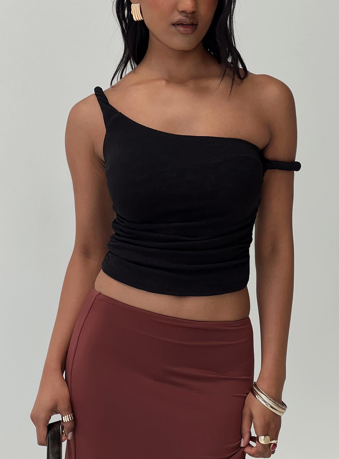 Messenger One Shoulder Top Black For Sale Top Quality