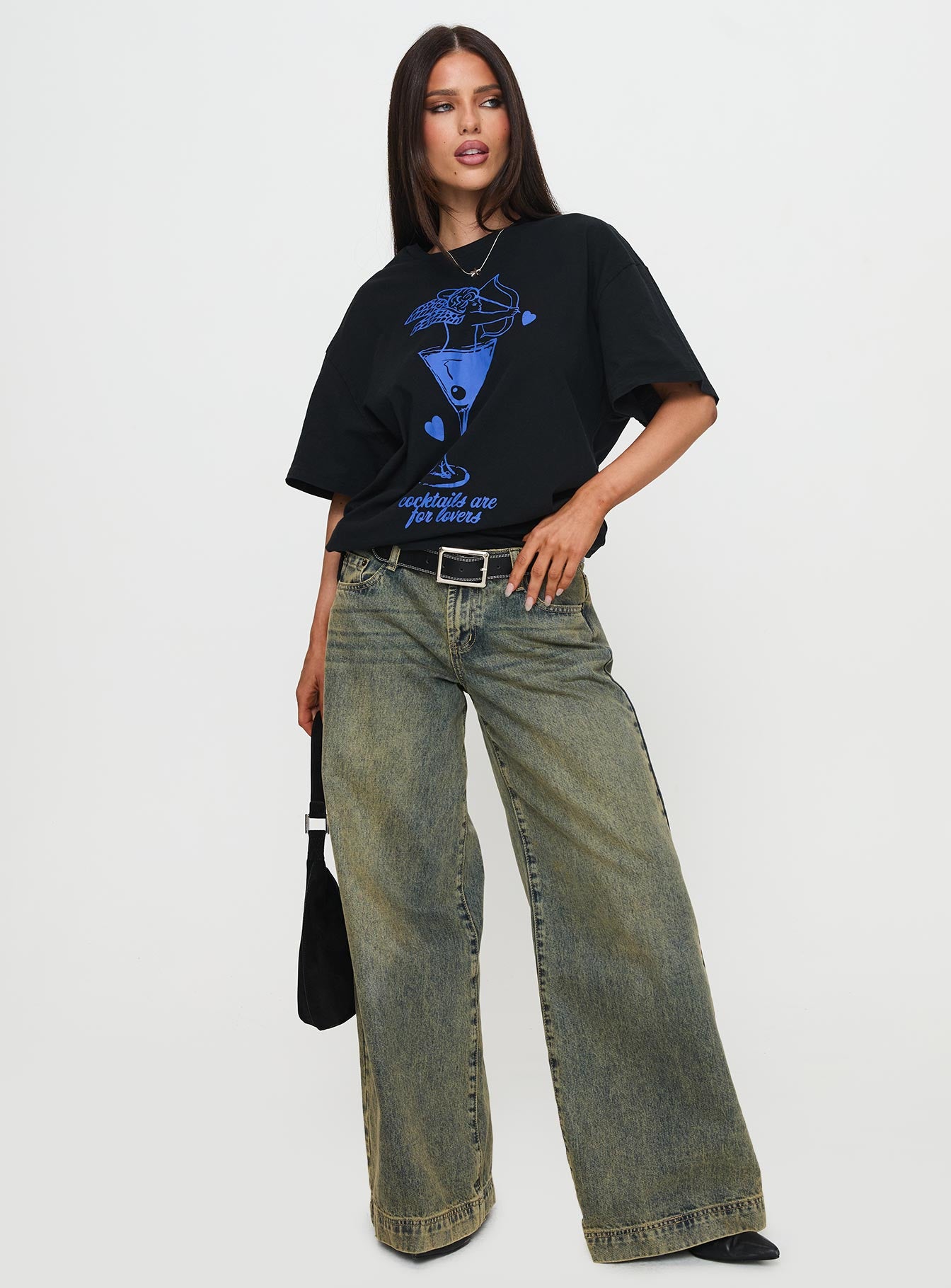 Cocktail Hour Oversized Tee Black Newest Cheap Online