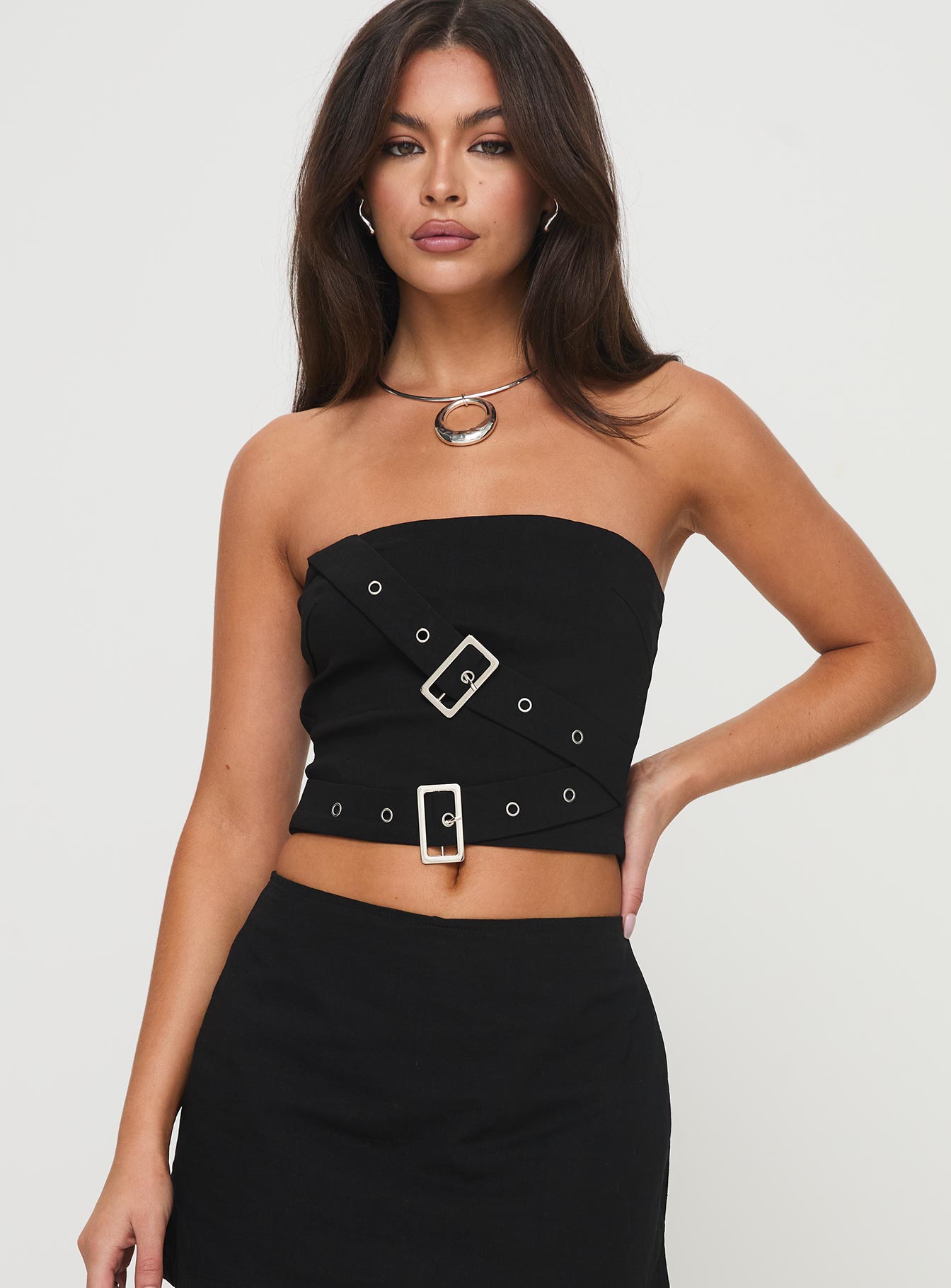 Haliman Strapless Top Black Buy Cheap Clearance