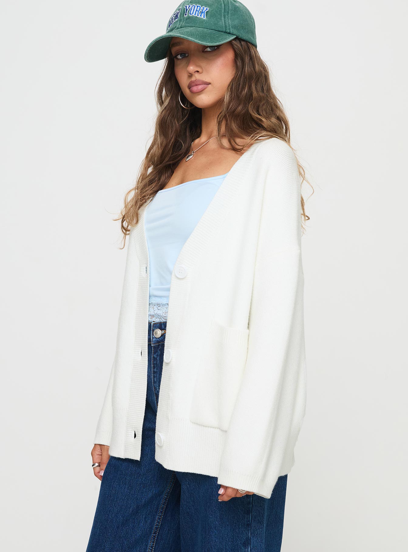 Burke Cardigan White Low Shipping Fee Online