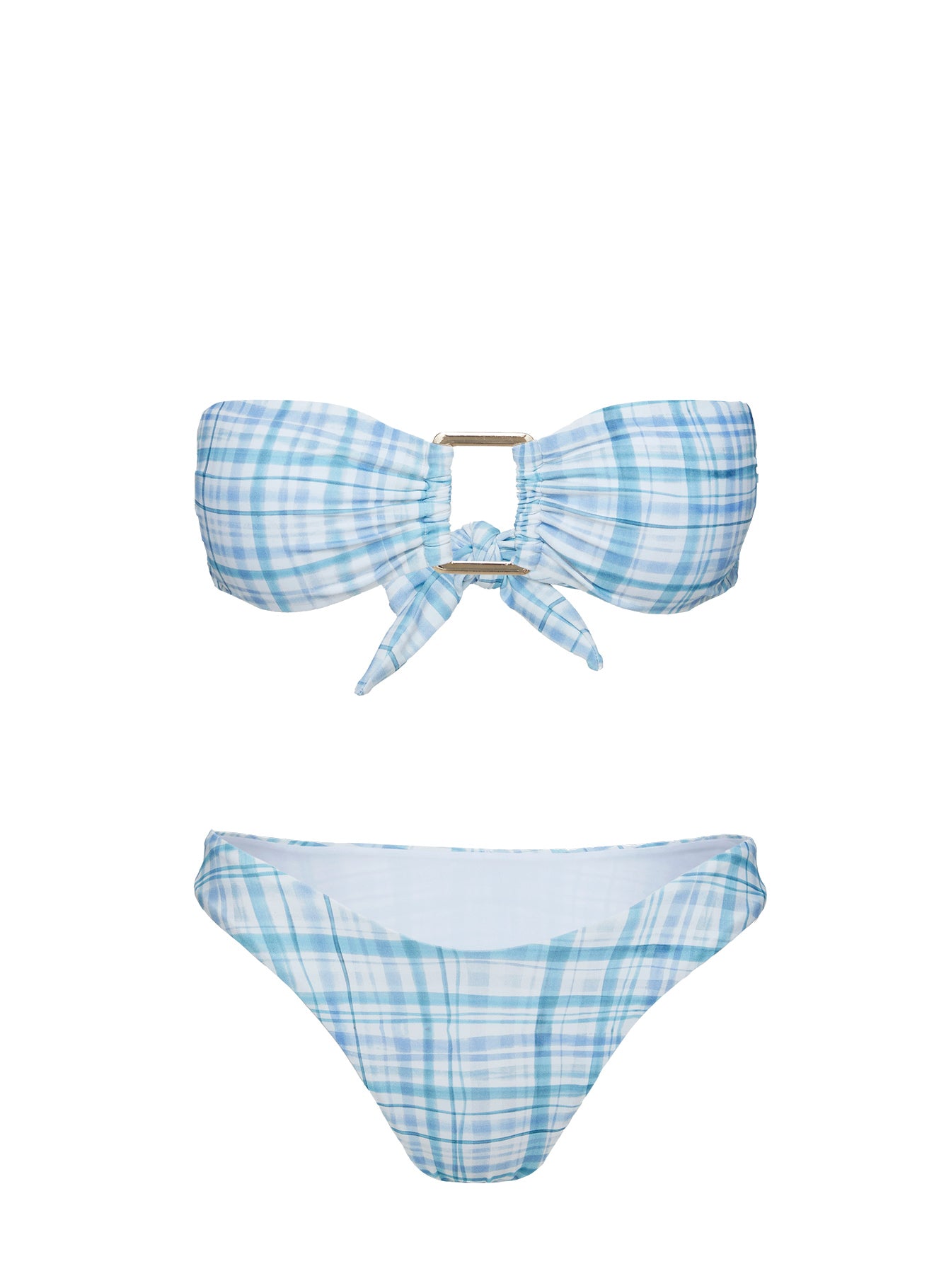 Calbira Cheeky Bikini Bottoms Blue Check 2025 Online