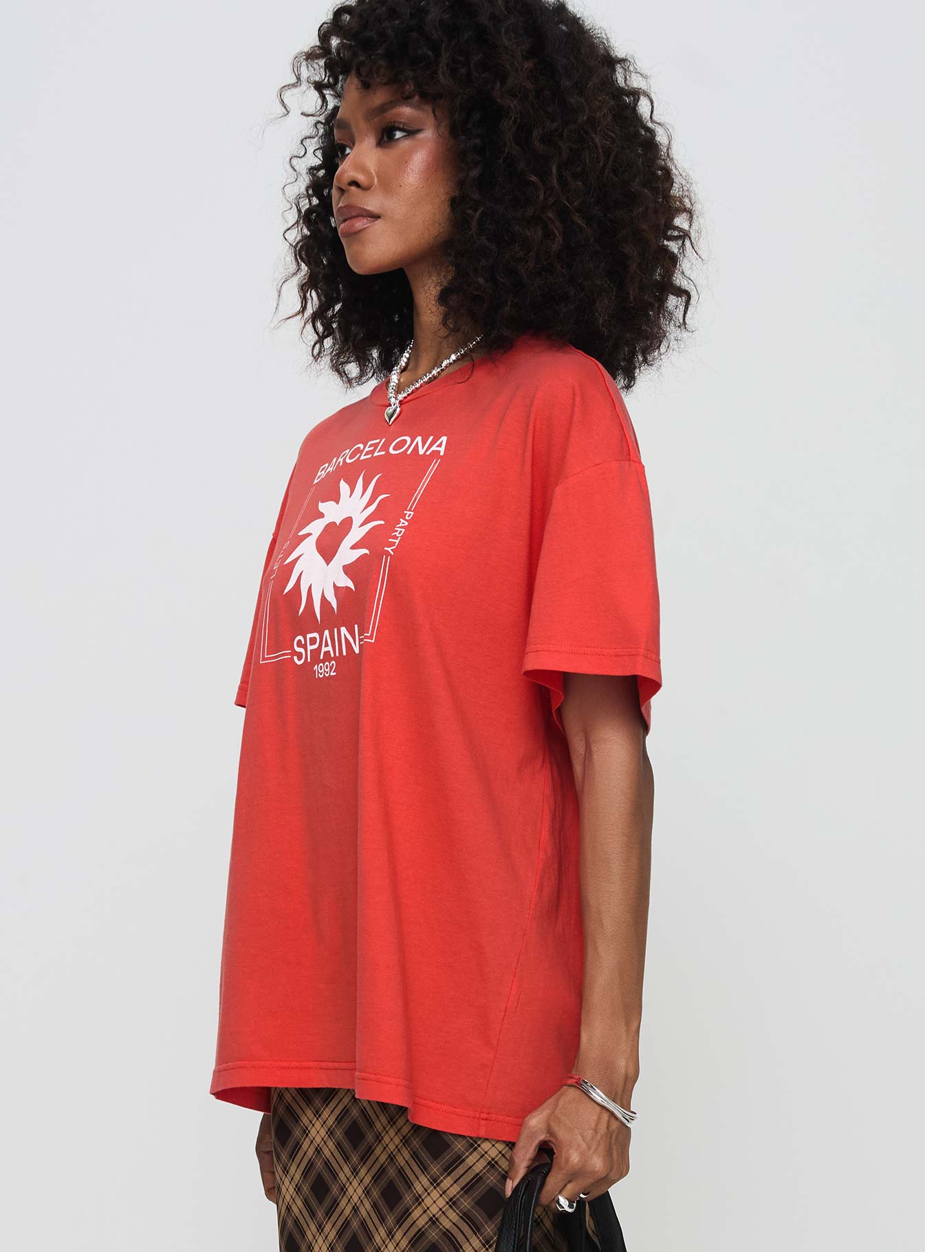 Party In Barcelona Oversized Tee Red Discount Professional