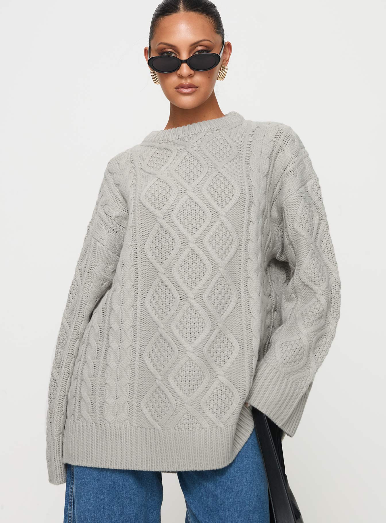 Gigi Knit Sweater Cloud Cheap Online Store Manchester