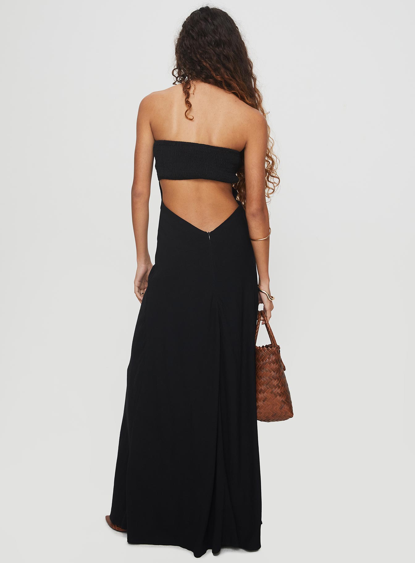 Yahir Strapless Maxi Dress Black Cheap Good Selling