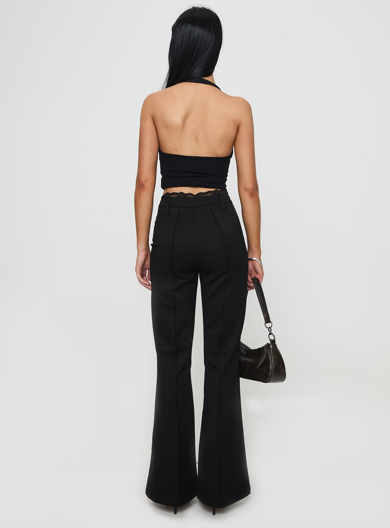 Stellina Slim Fit Flared Pants Black Sale Footlocker Pictures