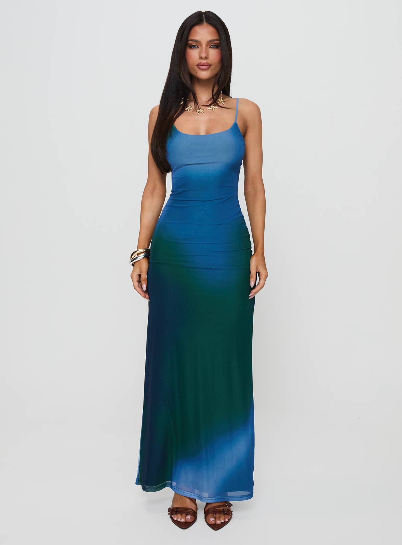 Amoret Maxi Dress Blue / Green Free Shipping Outlet Store