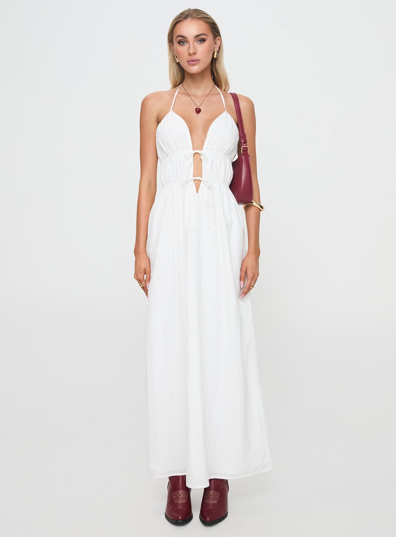 Dalston Maxi Dress White Cheap Professional