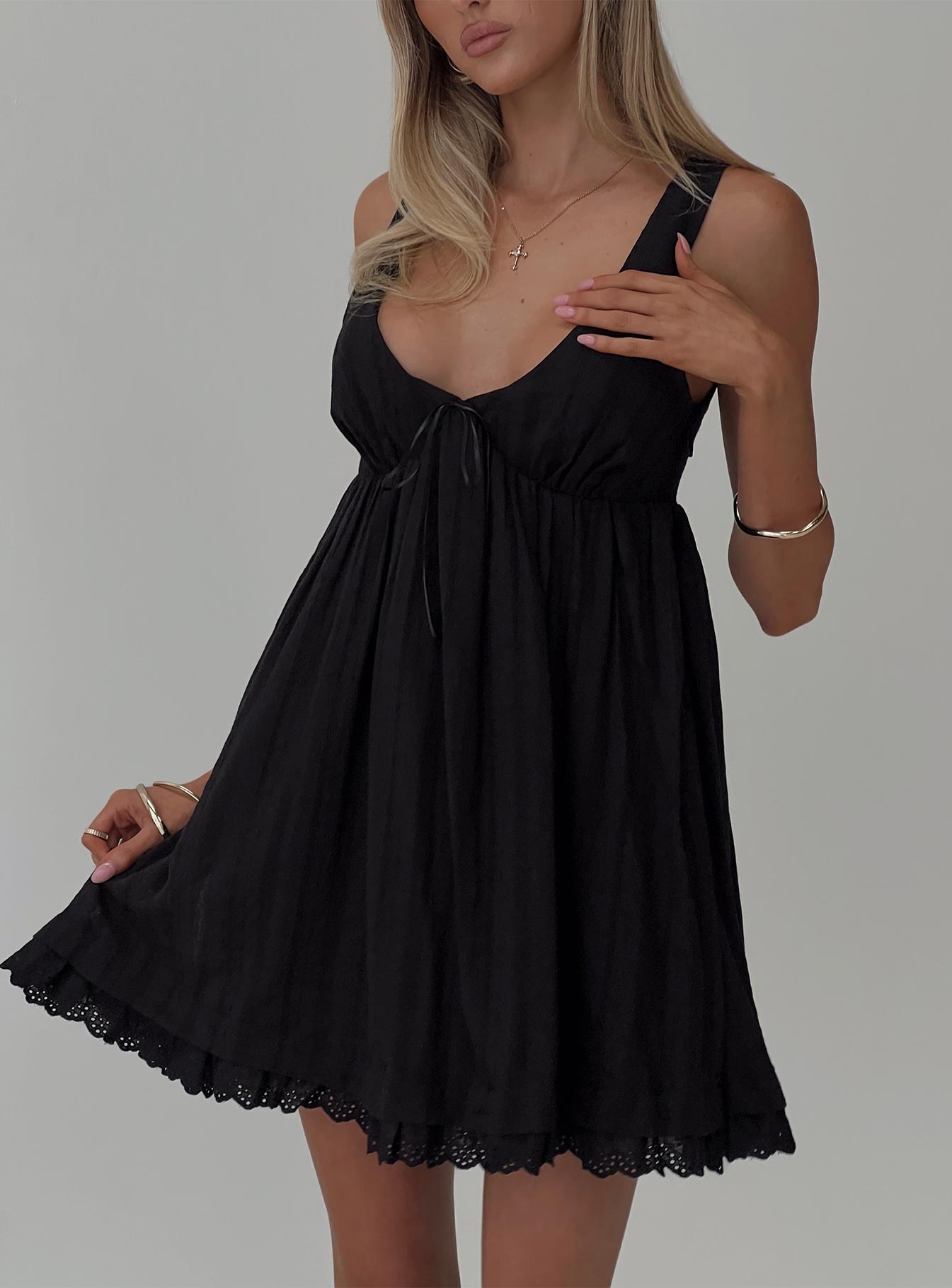 Nelty Mini Dress Black Buy Cheap Clearance Store