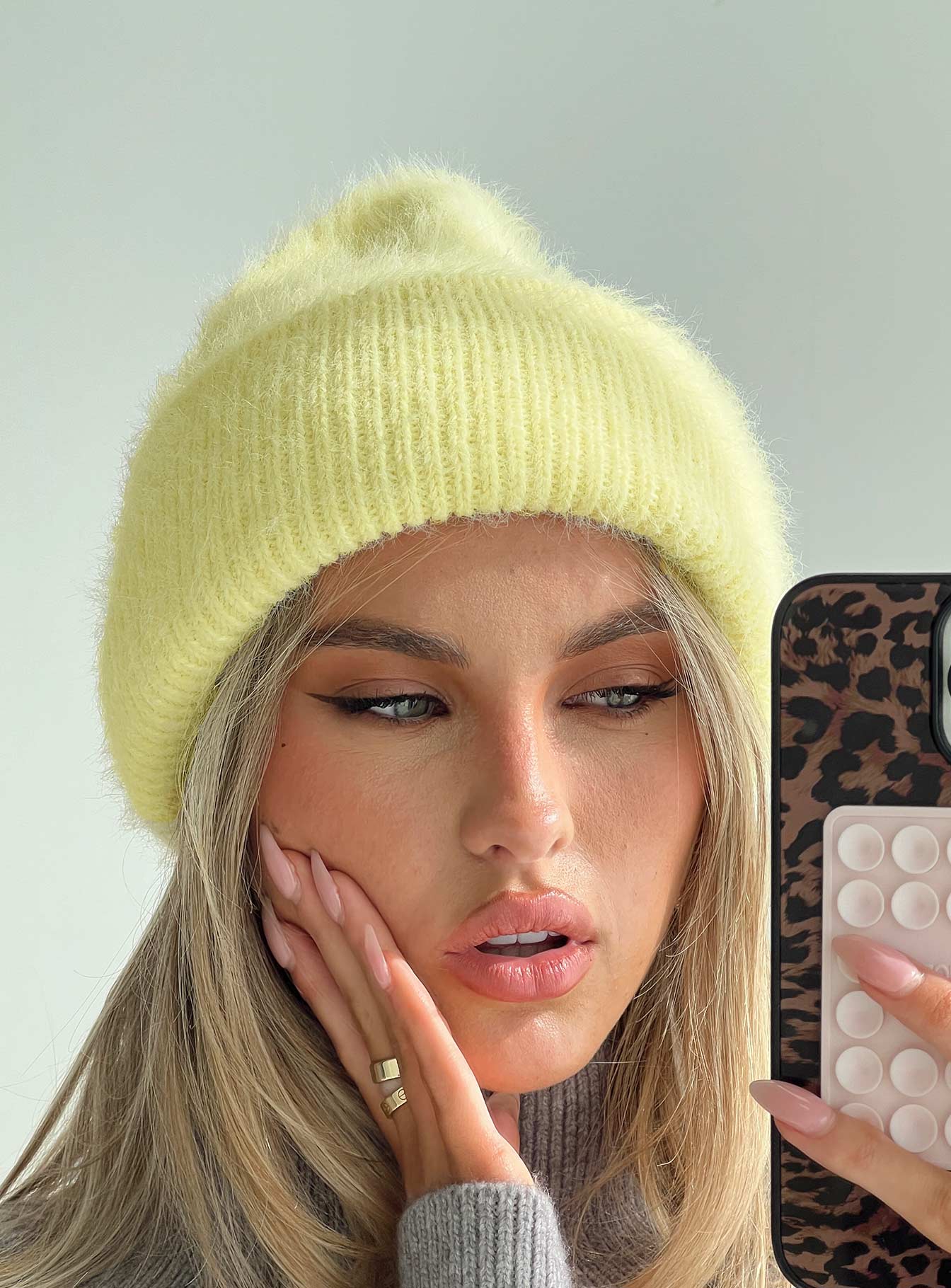 Kalyn Fluffy Beanie Lemon Deals