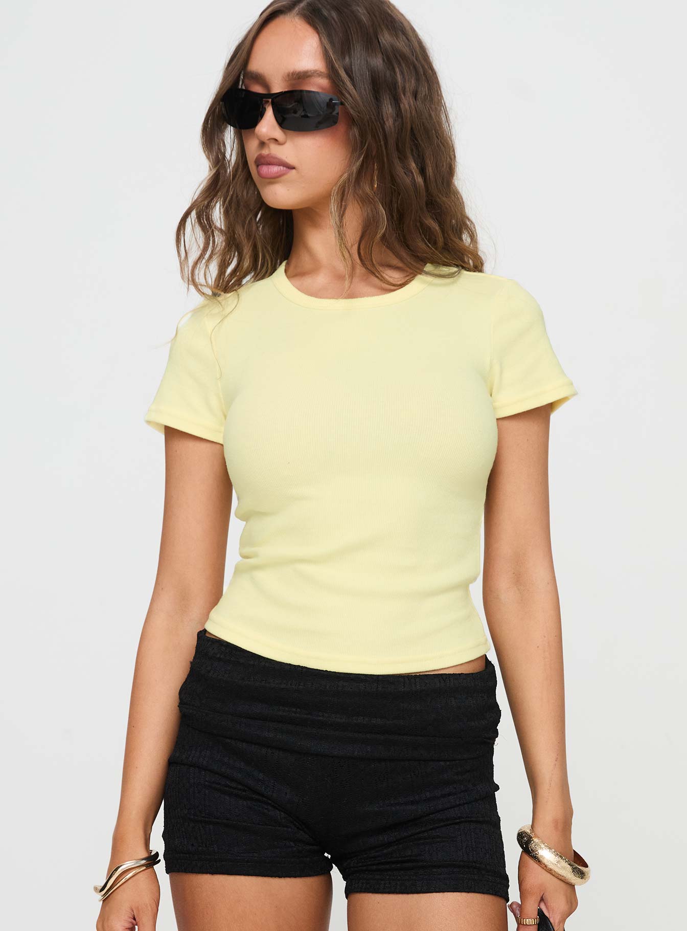 Baseline Scoop Rib Tee Yellow Shop Sale Online