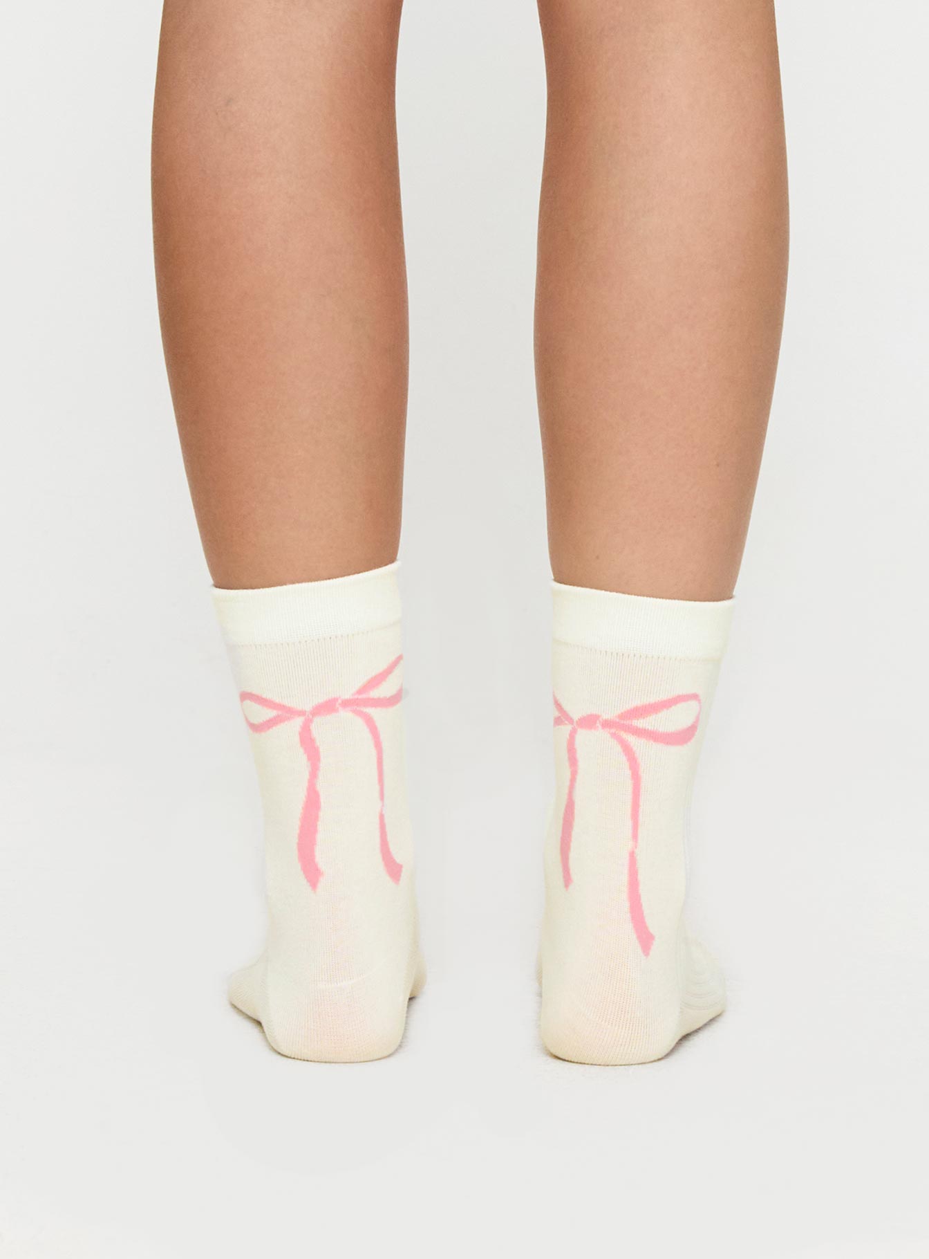 Bow Out Socks White/ Pink Online Shop From China