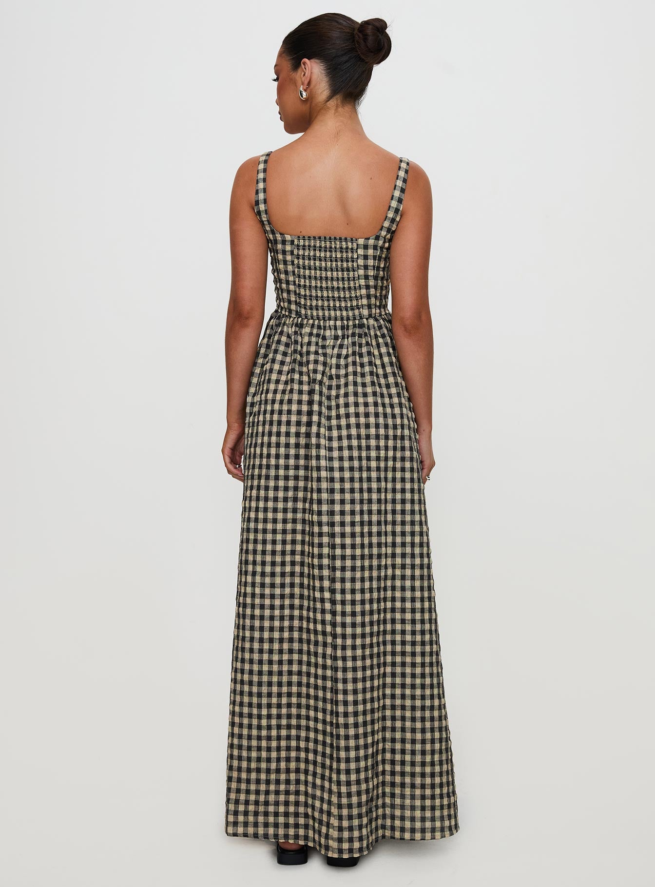 Cartmel Check Maxi Dress Black / Cream Tall Free Shipping Comfortable
