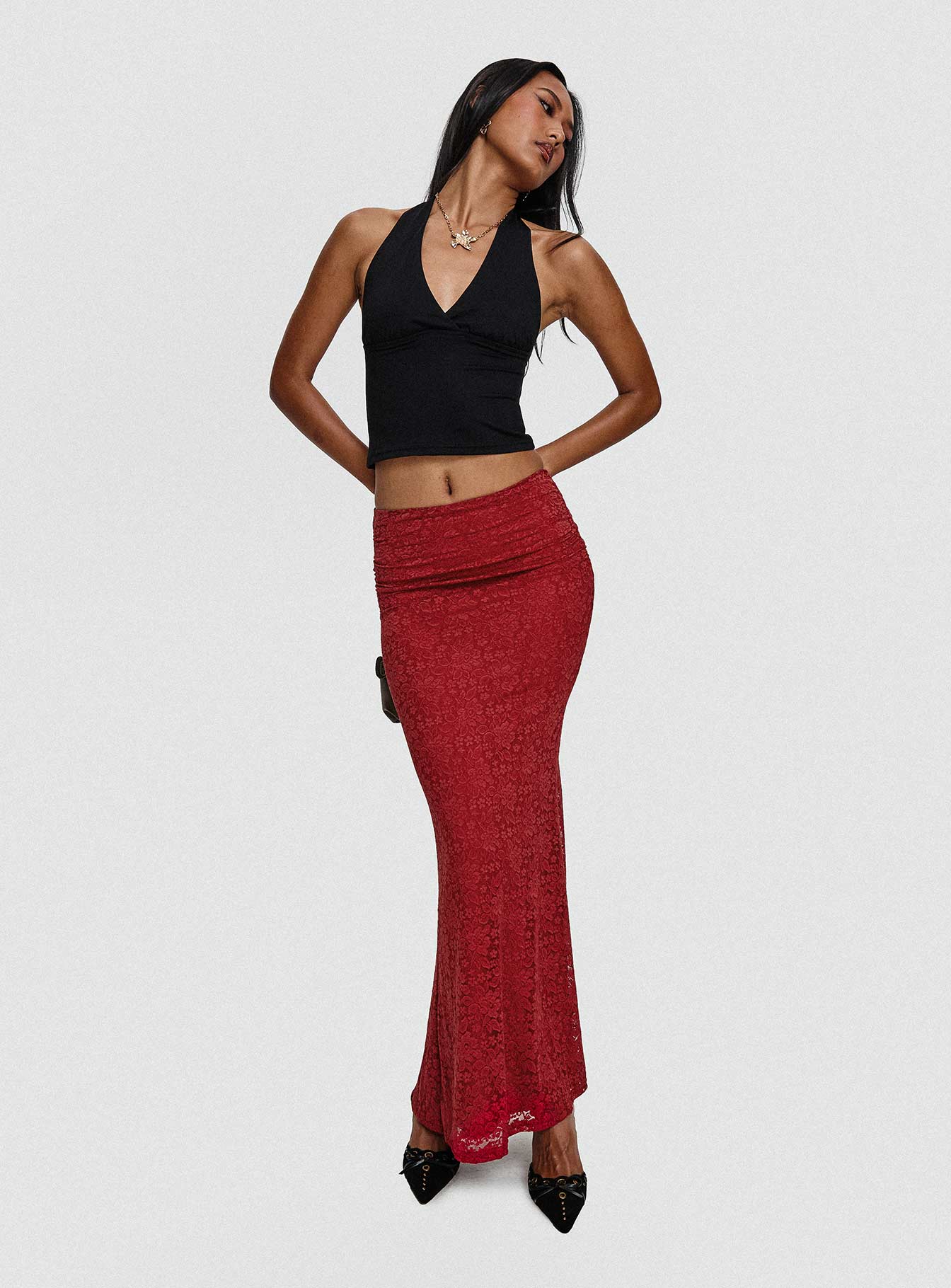 Silene Maxi Skirt Red Sale Official