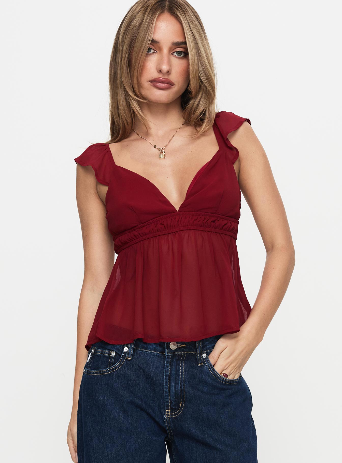 Elysea Top Burgundy Free Shipping Finishline