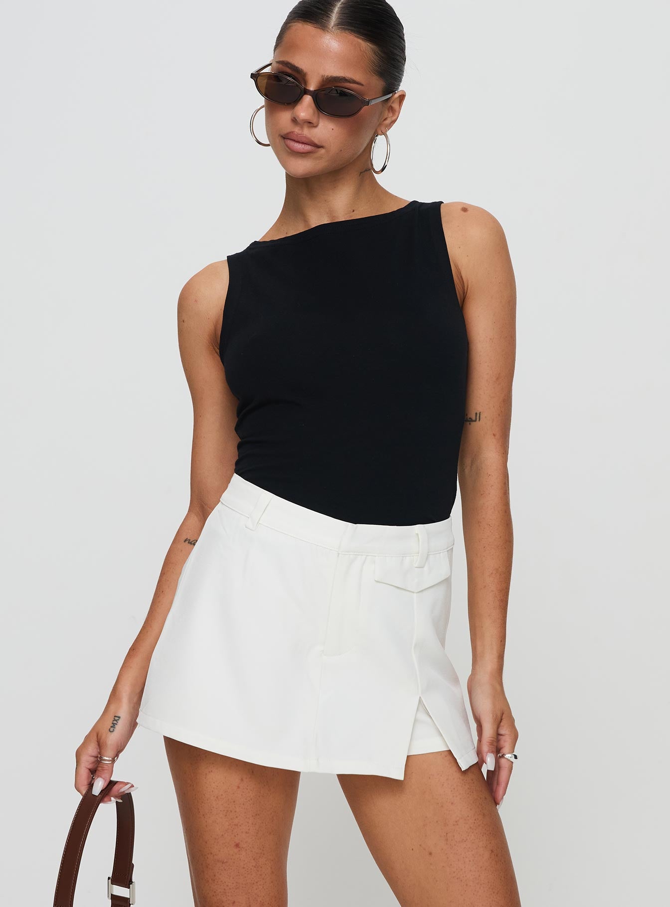 Deuce Split Skort White Marketable Online