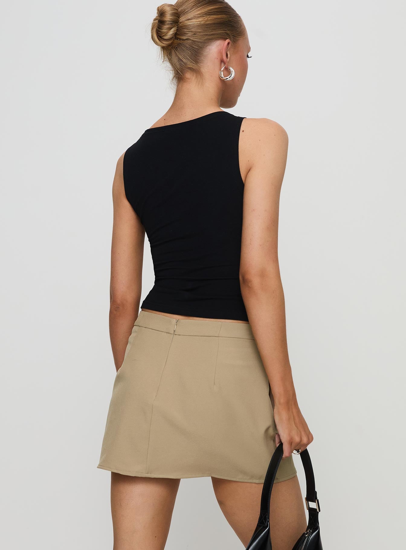 Hosier Twill Mini Skirt Taupe 100% Authentic Sale Online