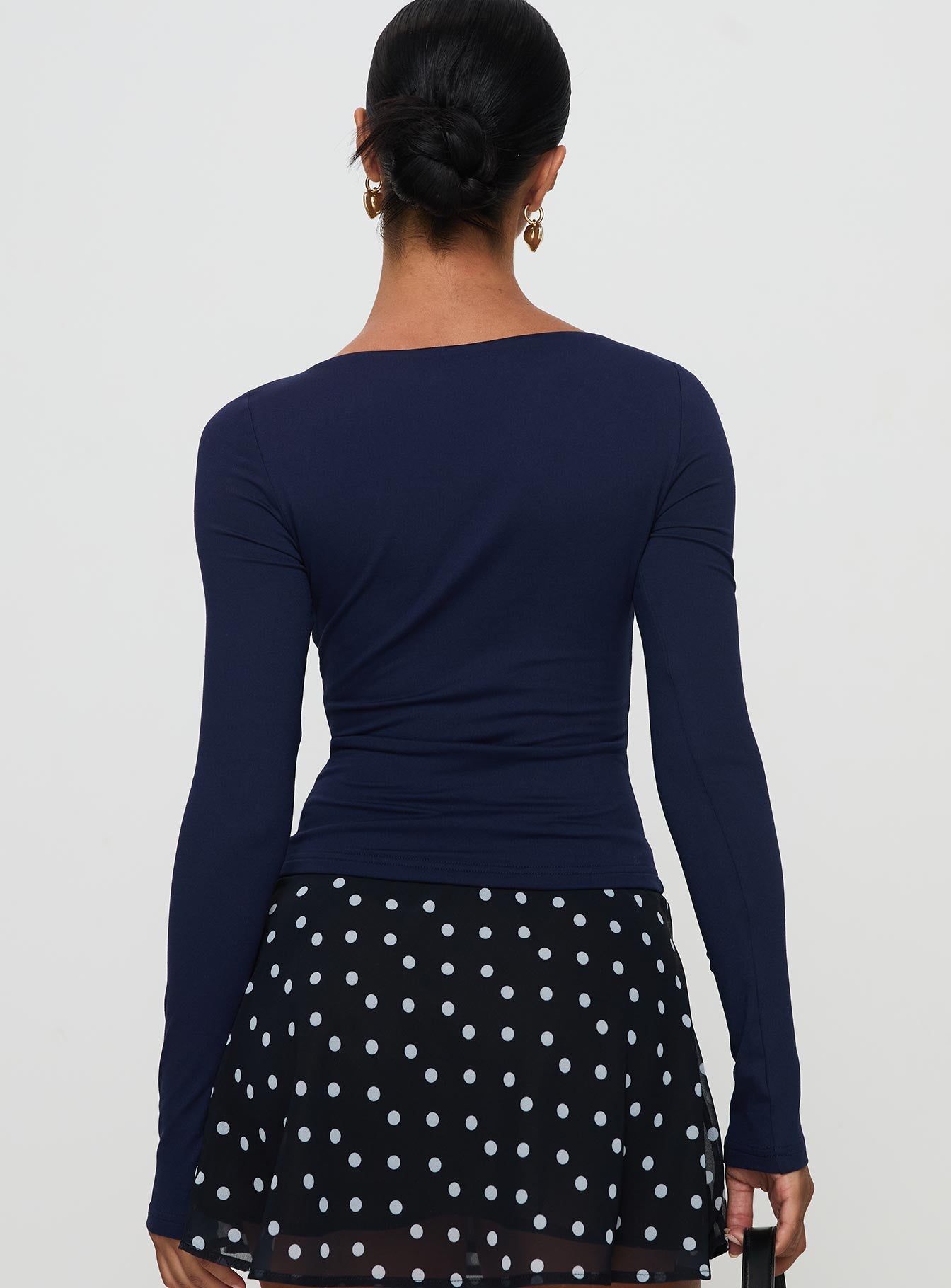 Nikoli Long Sleeve Top Navy Excellent Online