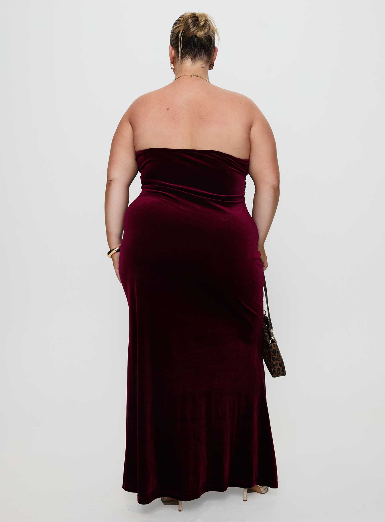 Irena Strapless Maxi Dress Burgundy Curve Low Cost Cheap Online