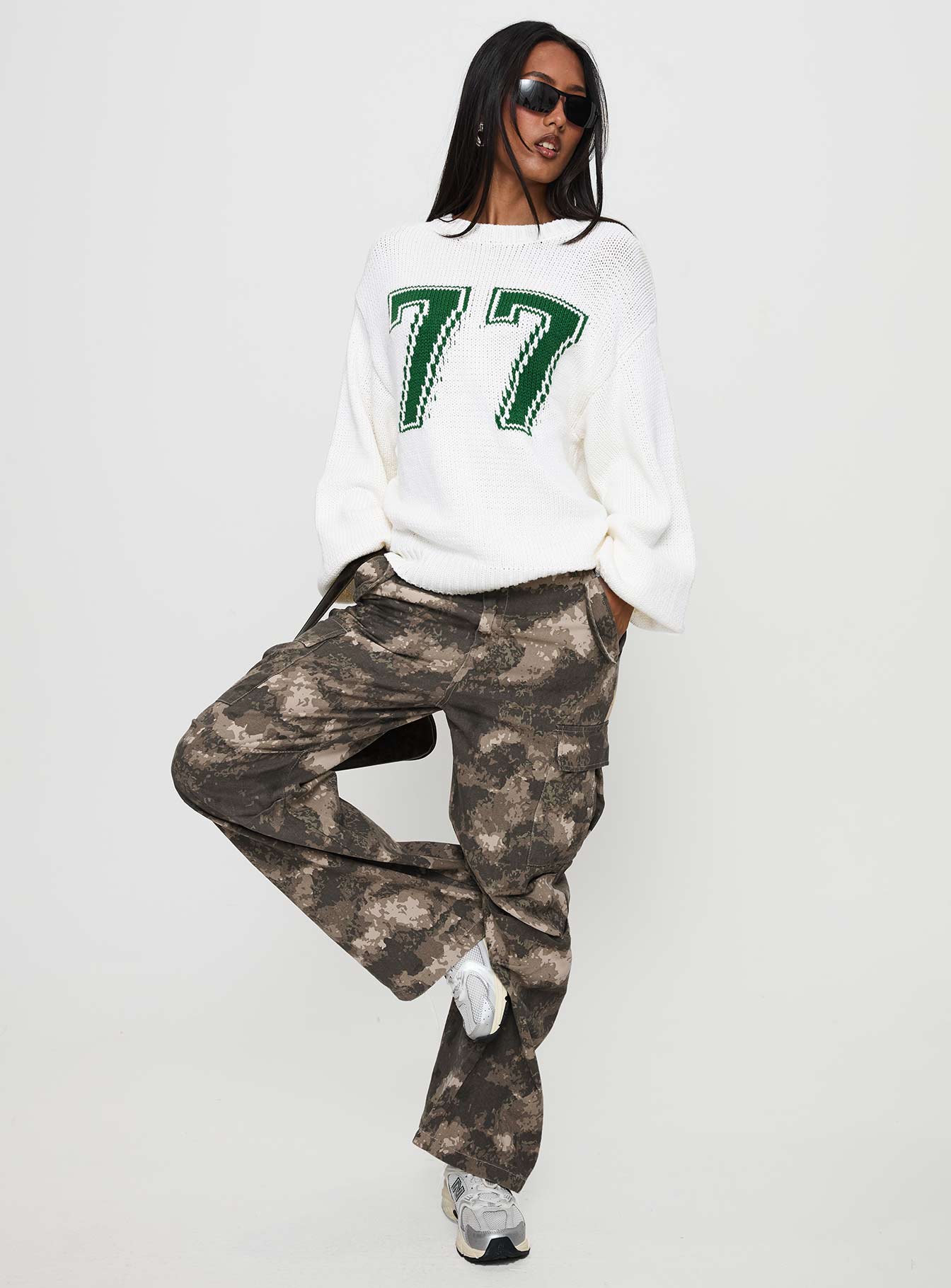 Summer 77 Knit Sweater White / Green Footlocker Finishline Sale Online