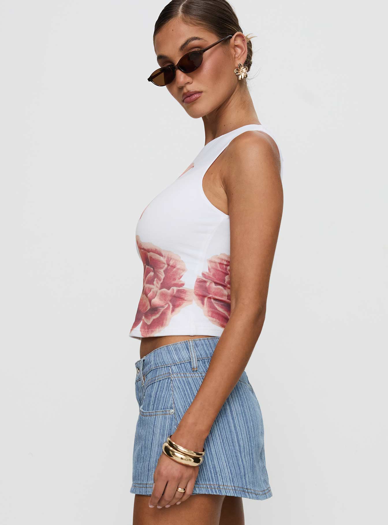 Pegasus Boat Neck Top White Floral Looking For Online