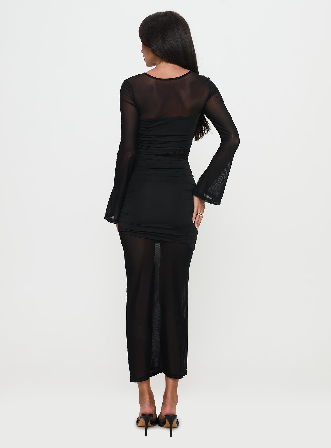 Meira Sheer Maxi Dress Black Marketable