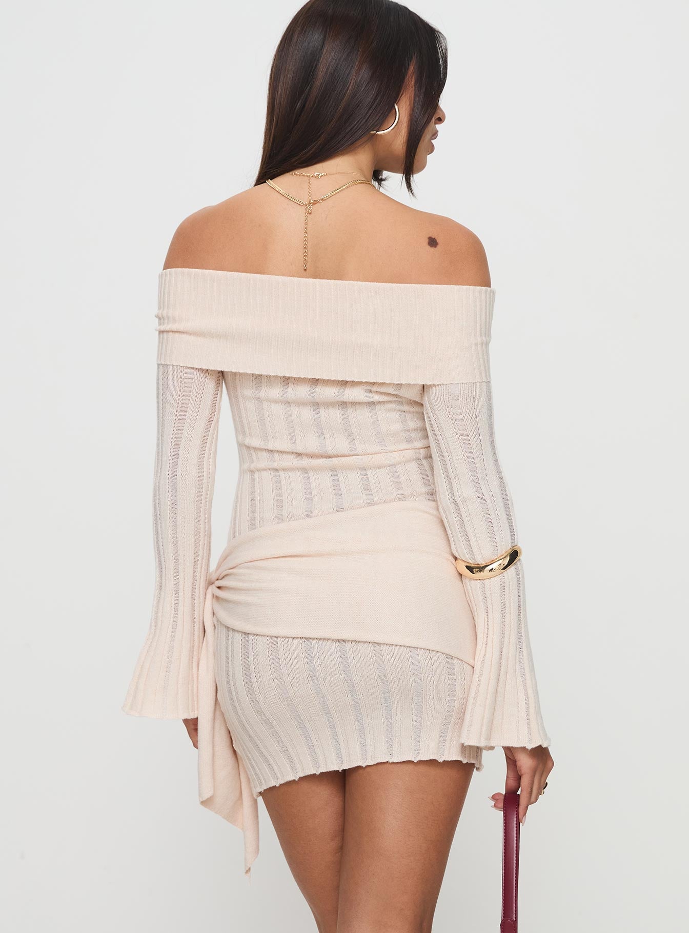 Oalie Off The Shoulder Mini Dress Cream Buy Cheap Best Store To Get