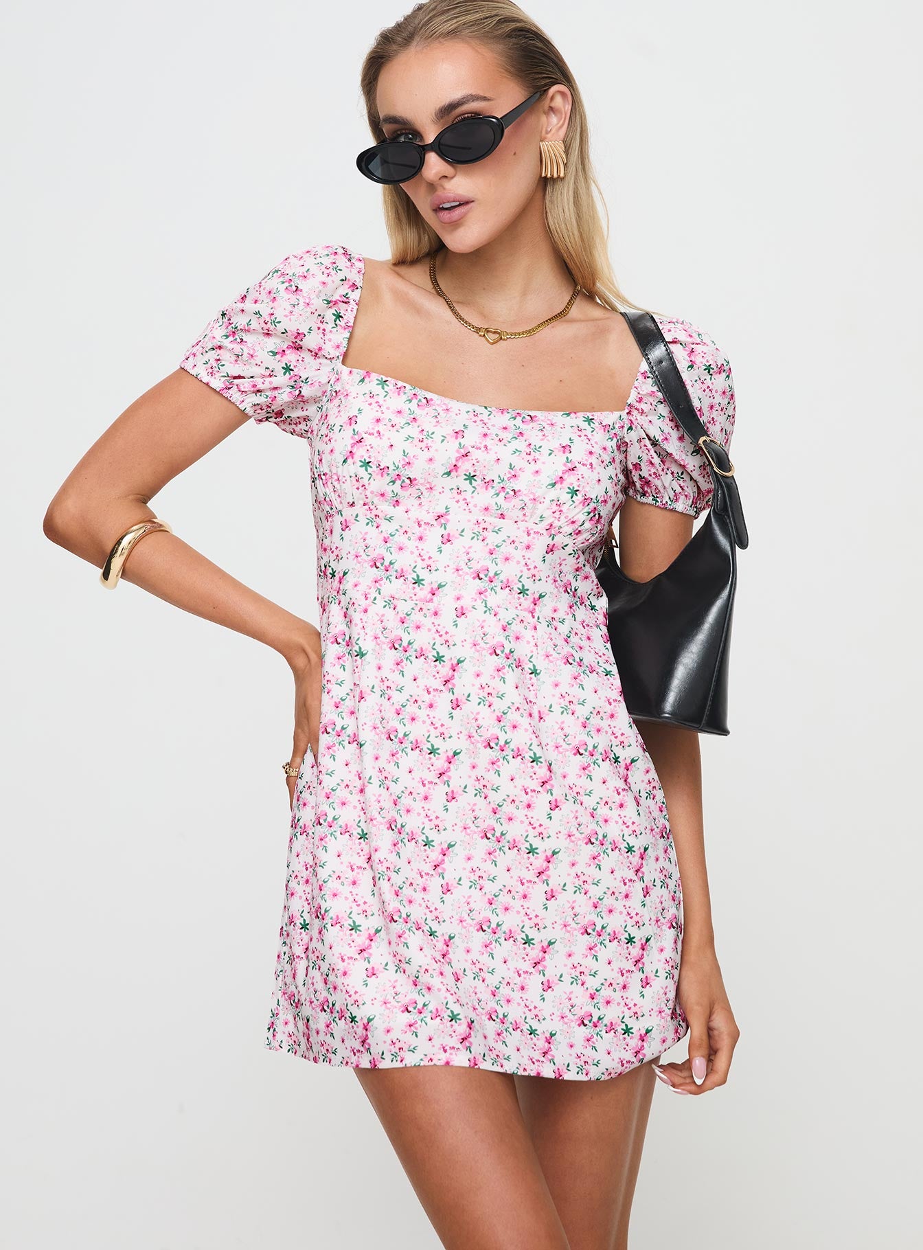 Hollen Mini Dress White Floral Clearance Geniue Stockist