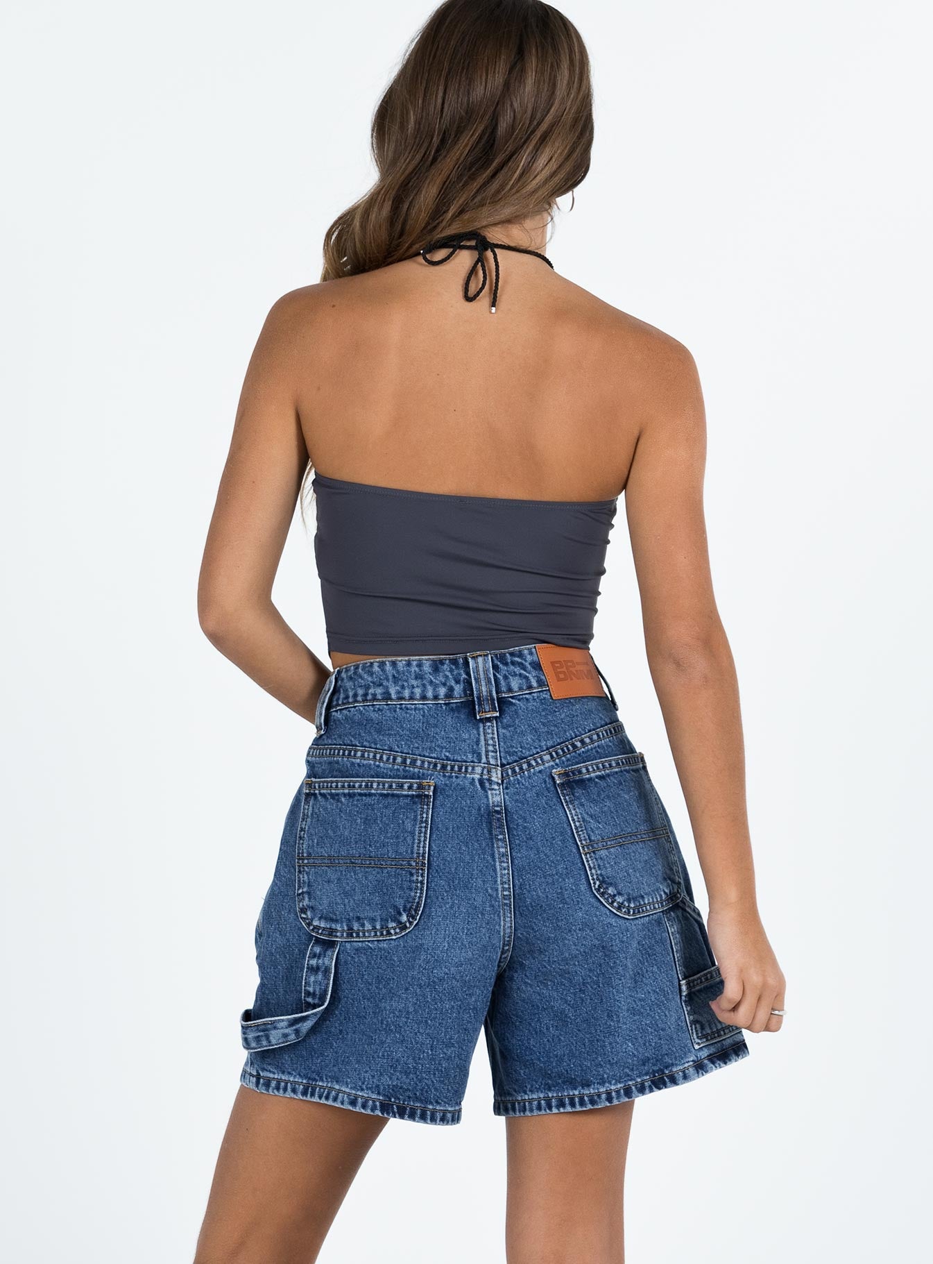 Lou Carpenter Denim Shorts Mid Wash Lower Impact Geniue Stockist