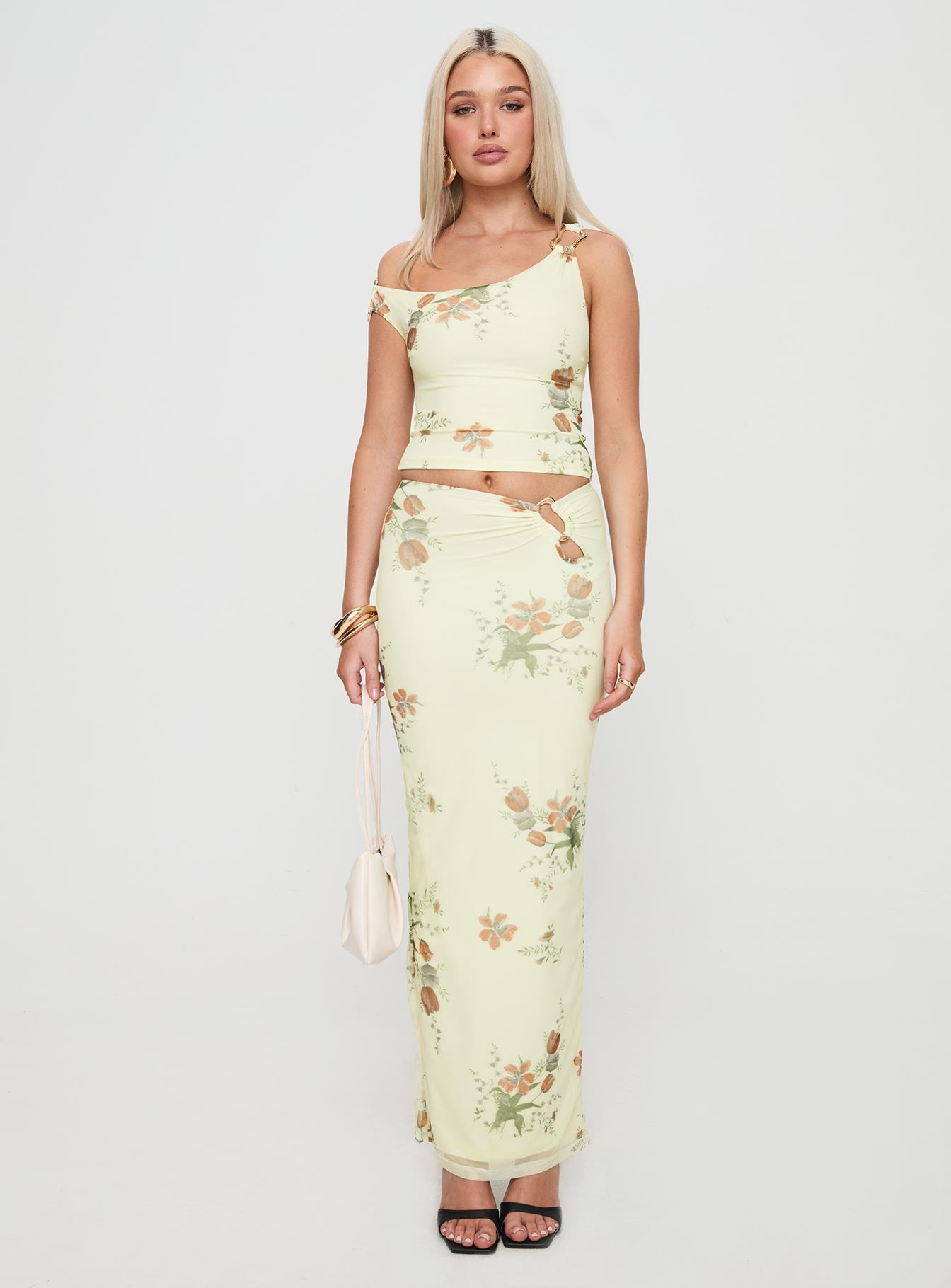 Rios One Shoulder Top Yellow Floral Websites Cheap Pice