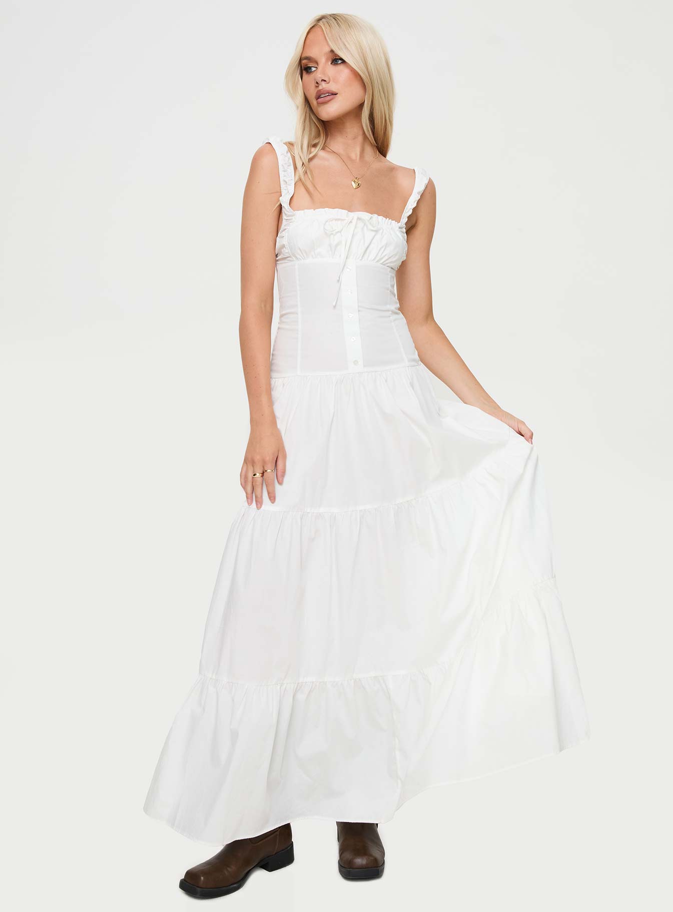 Heart Shaped Maxi Dress White Online Online Outlet Sale