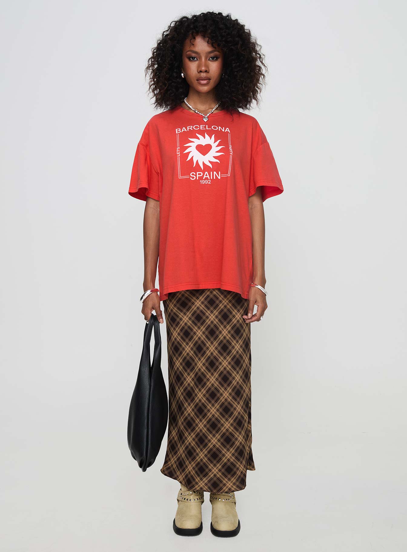 Party In Barcelona Oversized Tee Red Discount Professional