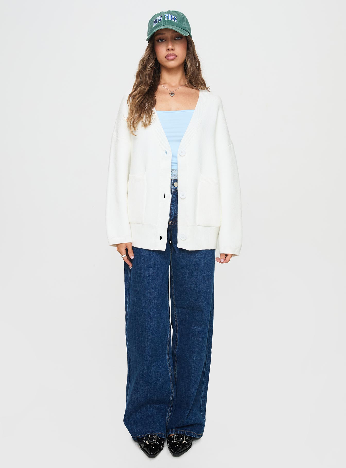 Burke Cardigan White Low Shipping Fee Online