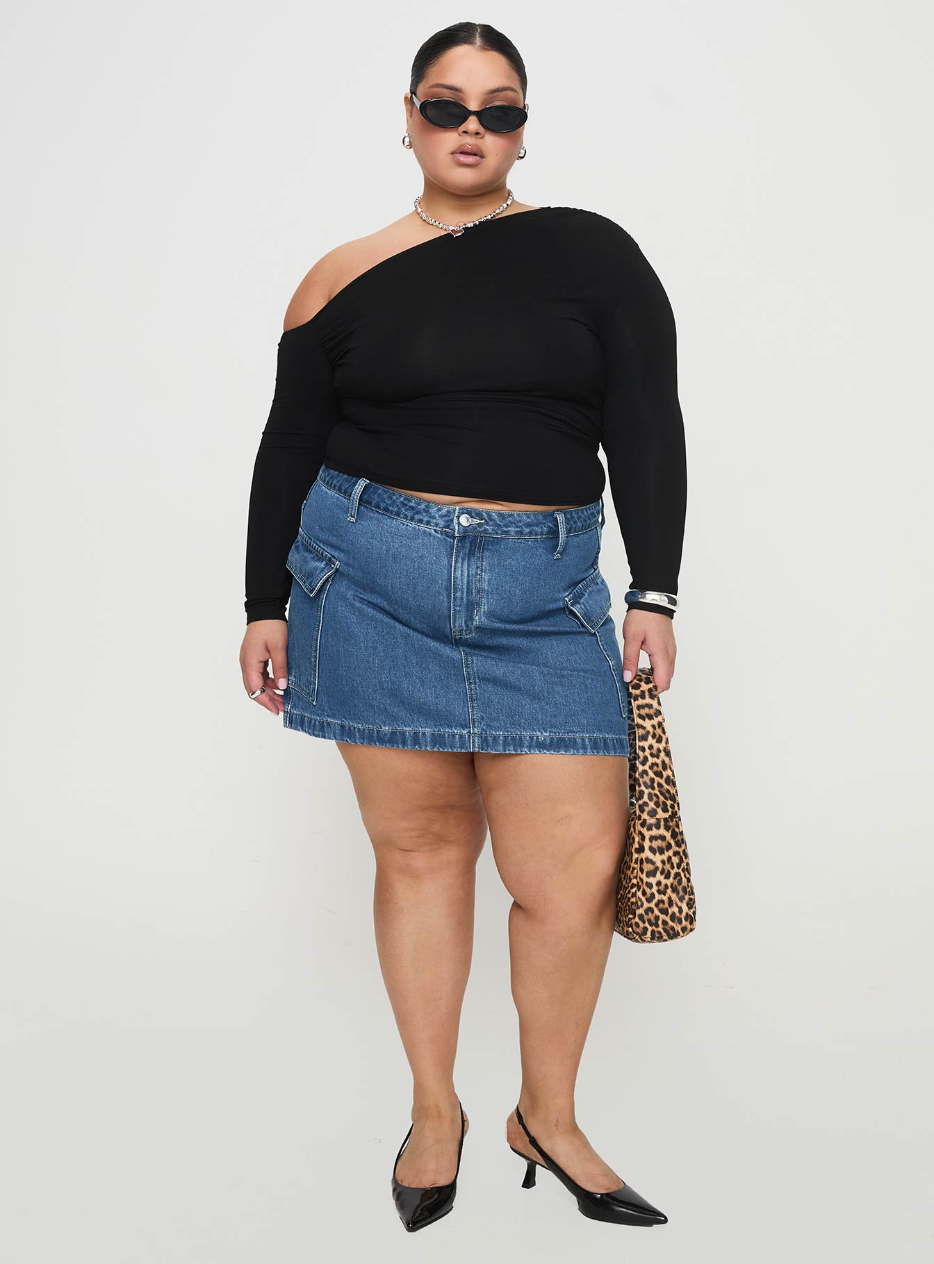 Zakai Cargo Denim Mini Skirt Mid Blue Curve Pay With Visa Sale Online