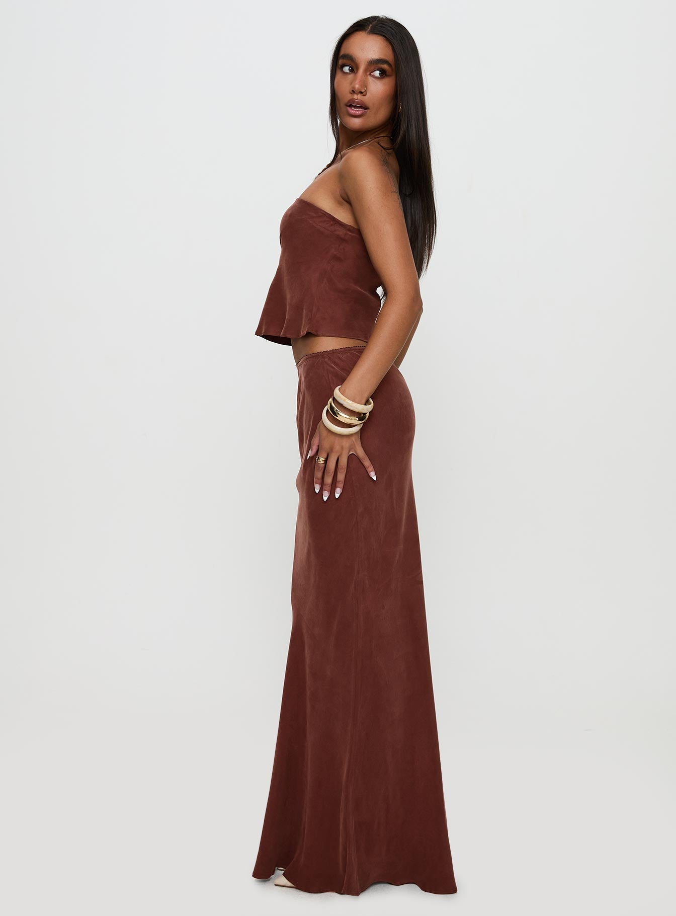 Lucelia Maxi Skirt Brown Best Store To Get Sale Online