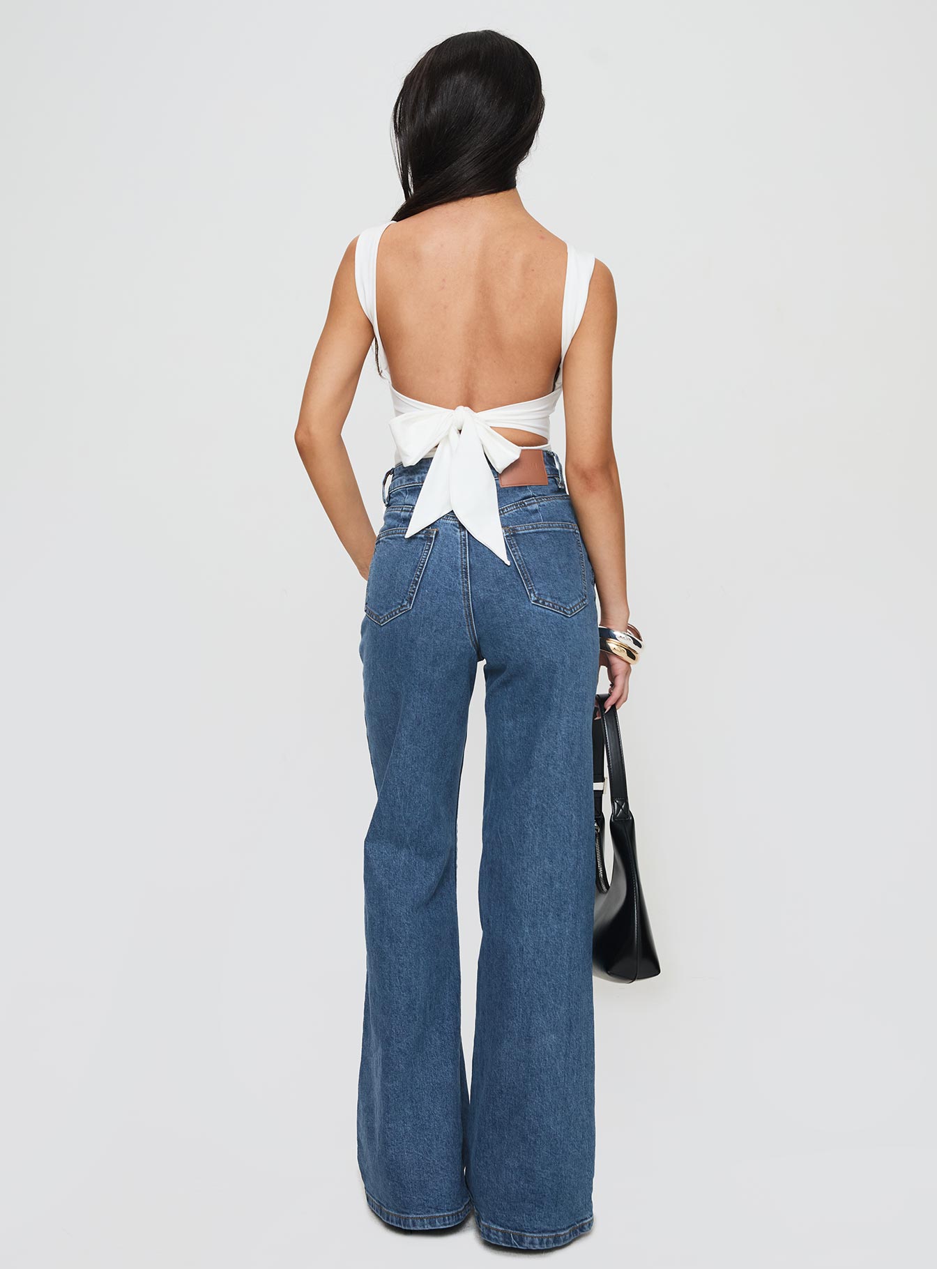 Lucille High Rise Flare Leg Jeans Mid Wash Amazing Pice