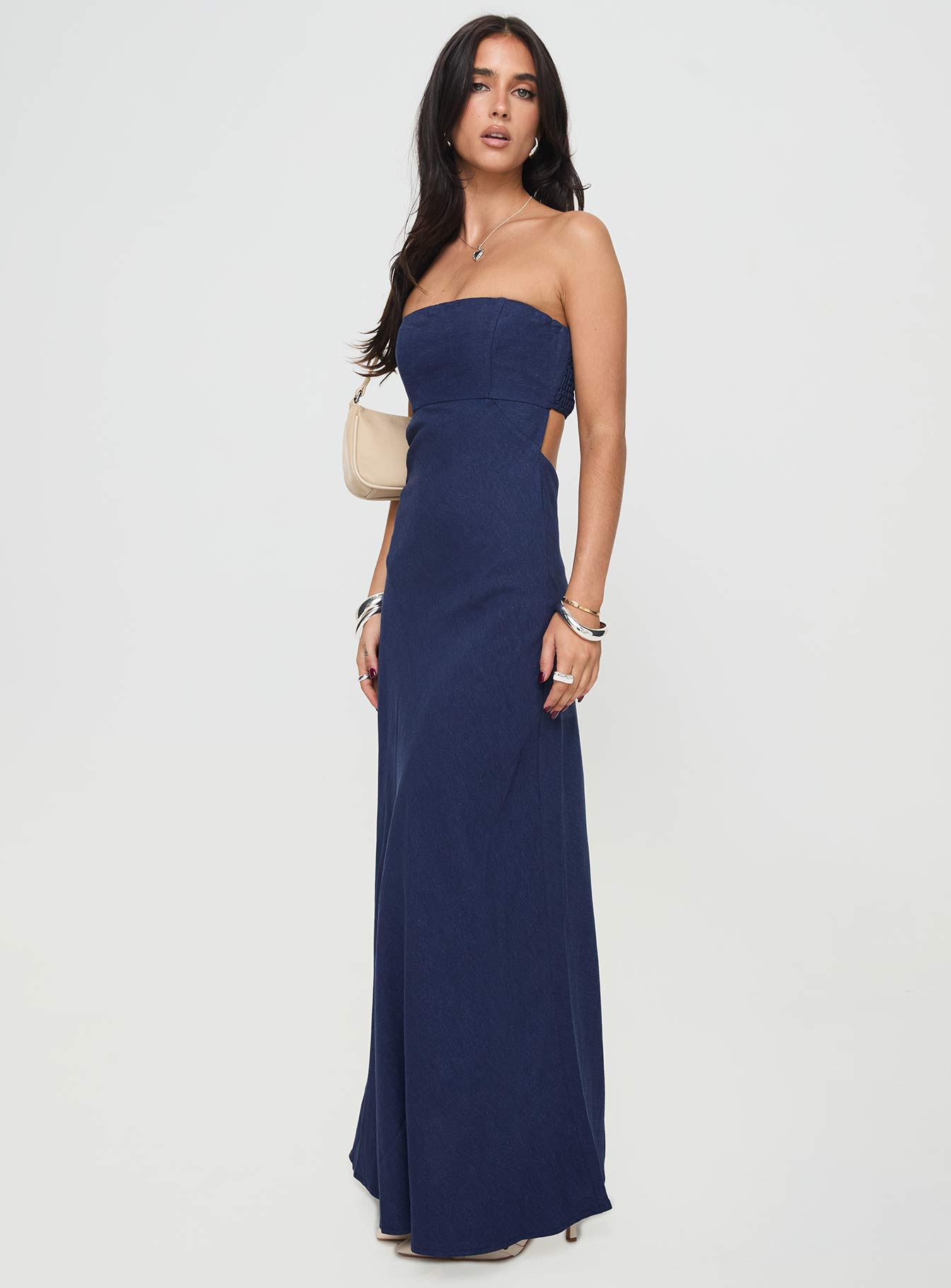 Yahir Strapless Maxi Dress Navy Petite Outlet Looking For