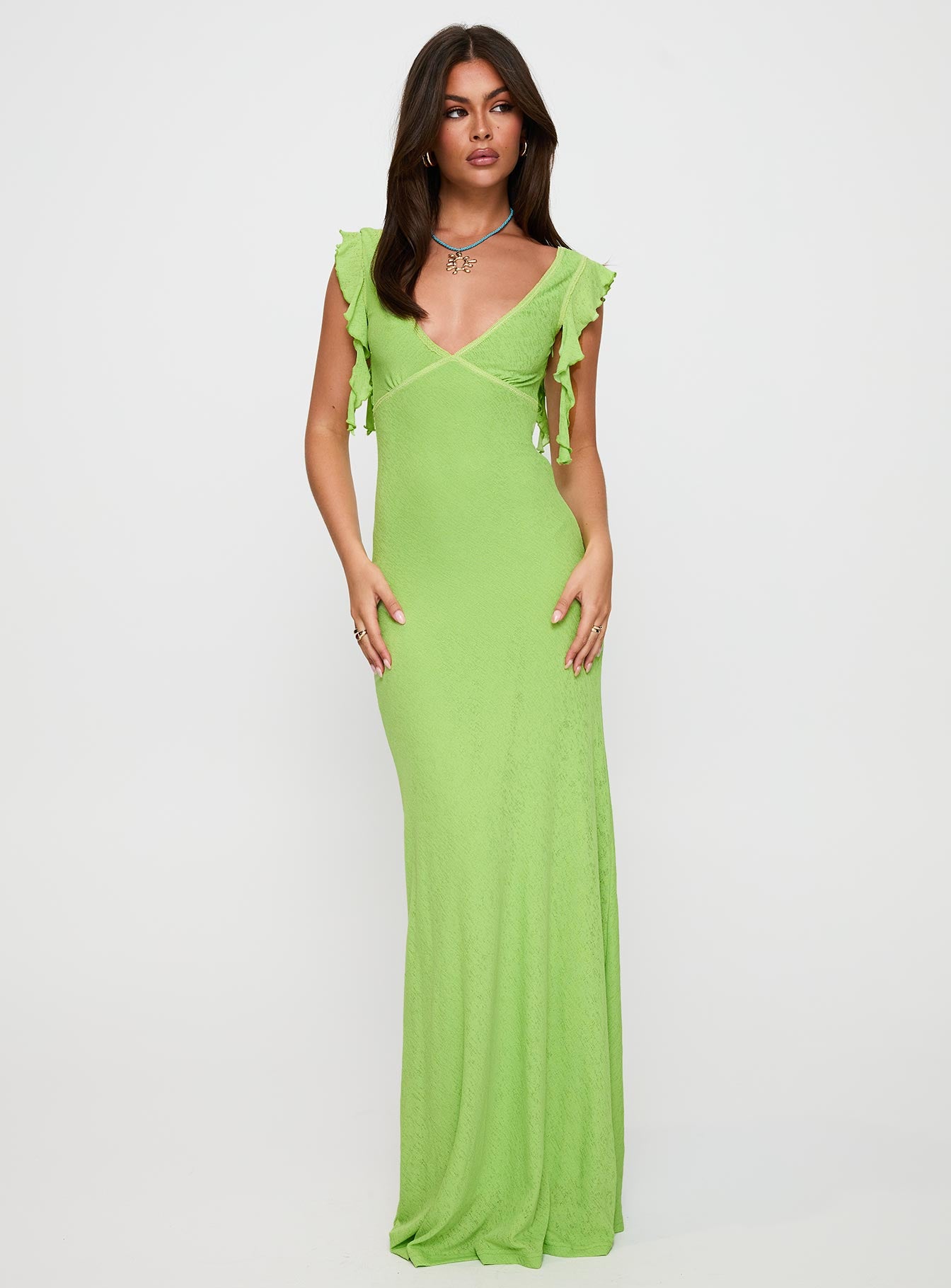 Soleila Maxi Dress Green Tonal Free Shipping Shop Offer