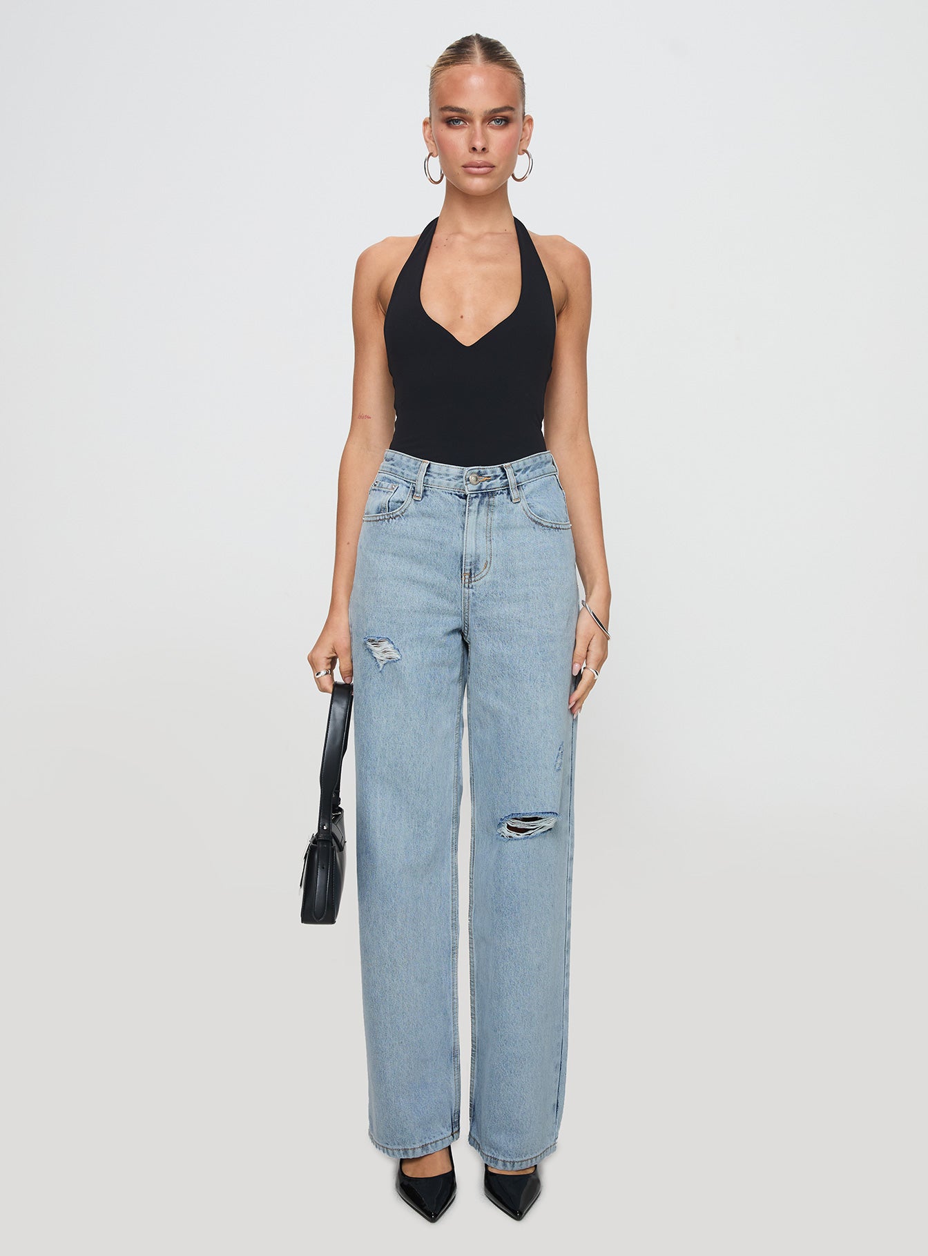 Beetle Ripped Jeans Light Wash Discount Online